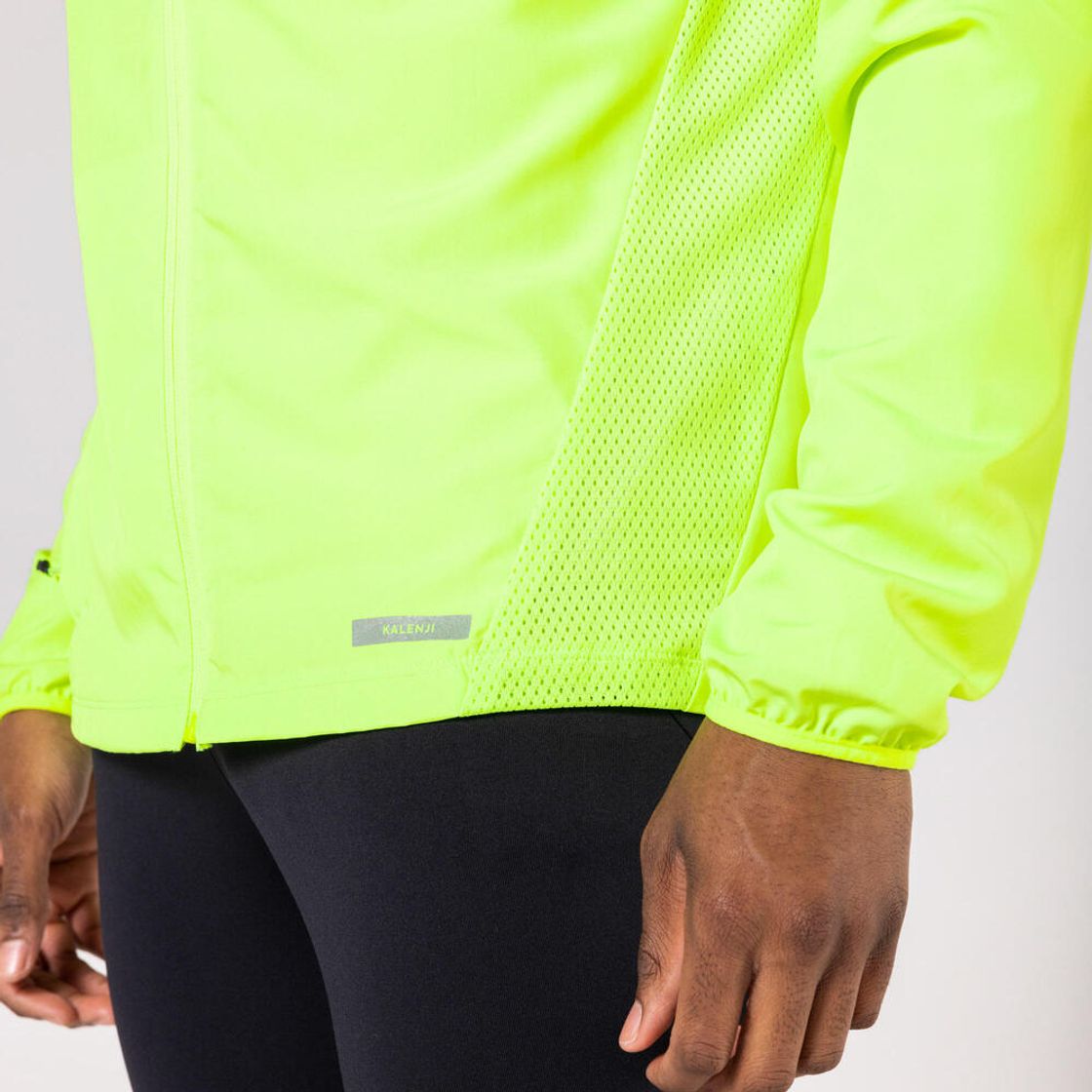 데카트론 남성 러닝 형광 윈드 자켓 런 100 플루오 애시드 옐로우(DECATHLON Men's Running High-Visibility Wind Jacket Run 100 Fluorescent Acid Yellow) - 3