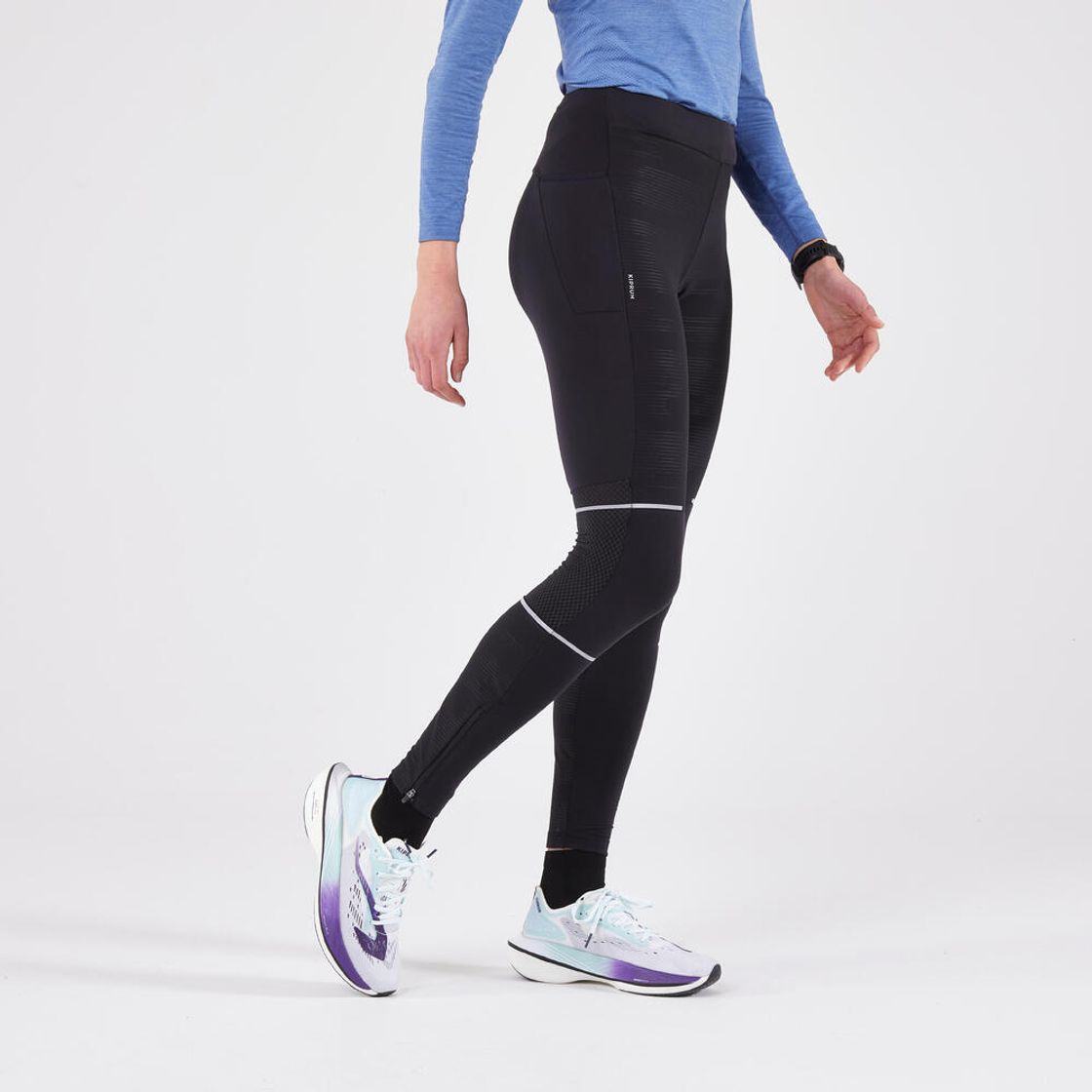데카트론 여성 러닝 레인 레깅스 런 레인 900 스모크 블랙(DECATHLON Women's Running Rain Leggings Run Rain 900 Smoked Black) - 9