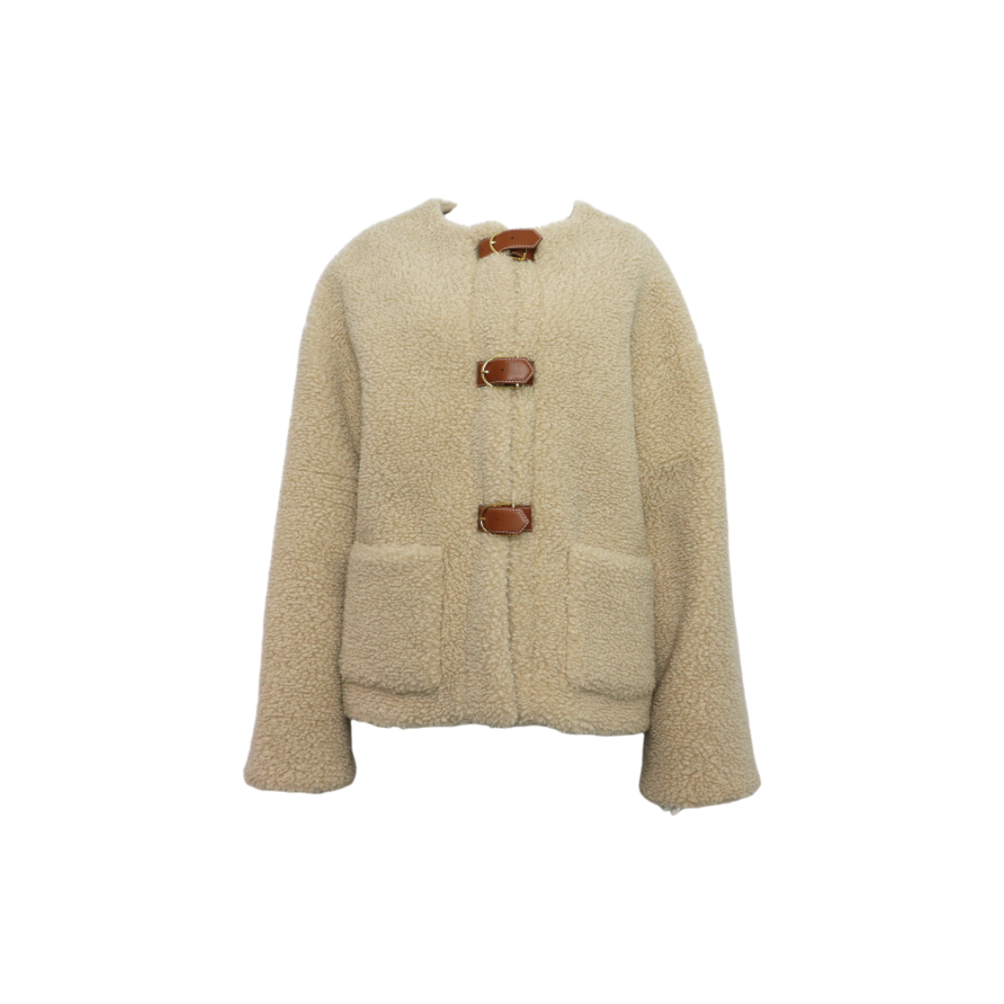셀린느 2V35F5220 캐시미어 실크 혼방 레더 버클 테디 시어링 여성 자켓aa62765(Celine Cashmere Silk Blend Leather Buckle Teddy Shearling Women Jacket)