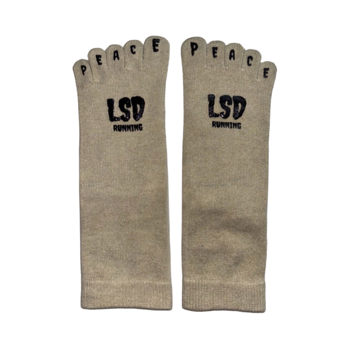 디스클로즈 004 엘에스디 피스 토 삭스 크루 베이지(DISCLOSE 004 Lsd Peace Toe Socks Crew Beige)