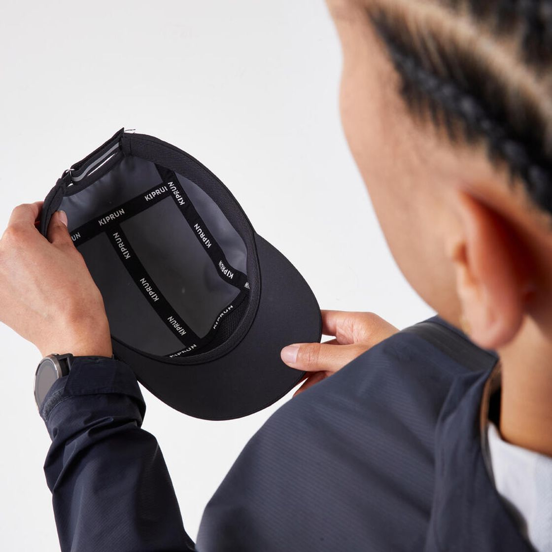 데카트론 러닝 5패널 발수 캡 모자 스모크 블랙(DECATHLON Running 5-Panel Water-Repellent Cap Smoked Black) - 8