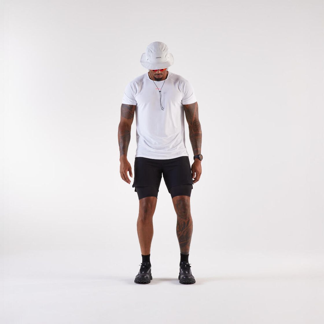 데카트론 남성 9인치 트레일러닝 투인원 쇼츠 런 울트라 900 스모크 블랙(DECATHLON Men's 9" Trail Running 2-in-1 Shorts Run Ultra 900 Smoke Black) - 3