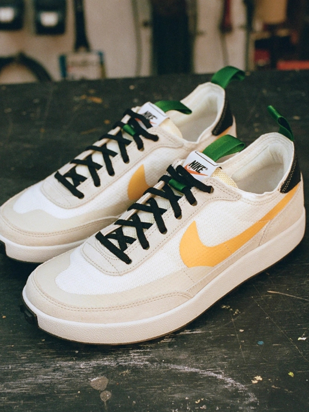 Nike x Tom Sachs General Purpose Shoe Pine Green University Gold, Nike x Tom Sachs General Purpose Shoe Light Cream 착용 스타일 - 3