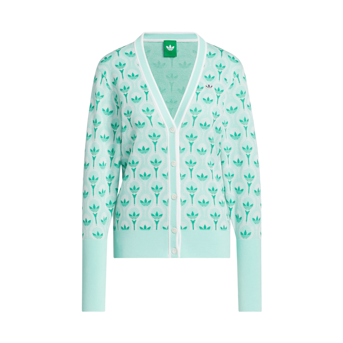 KE7782 (W) Adidas Originals All Over Cardigan White Clear Mint - KR Sizing