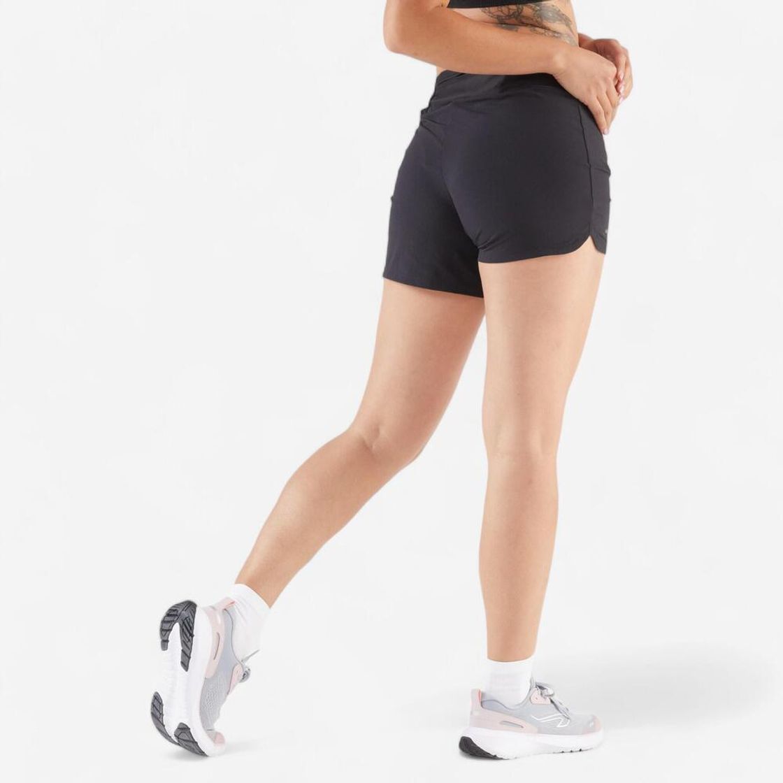 데카트론 여성 4인치 러닝 쇼츠 런 드라이 100 스모크 블랙(DECATHLON Women's 4" Running Shorts Run Dry 100 Smoke Black) - 6