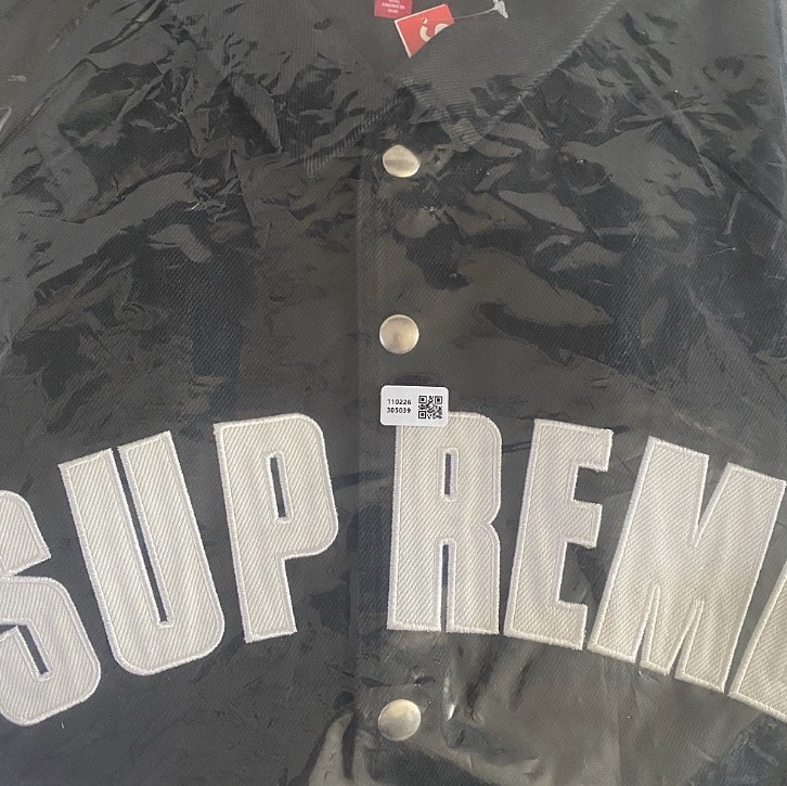 Supreme Arc Denim Coaches Jacket Black - 25SS 착용 스타일