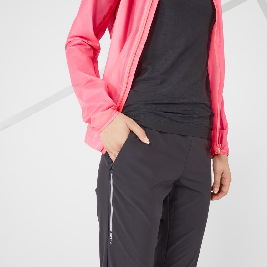 데카트론 여성 러닝 경량 바지 슬림핏 런 라이트 900 스모크 블랙(DECATHLON Women's Running Lightweight Slim Fit Pants Run Light 900 Smoked Black) - 3