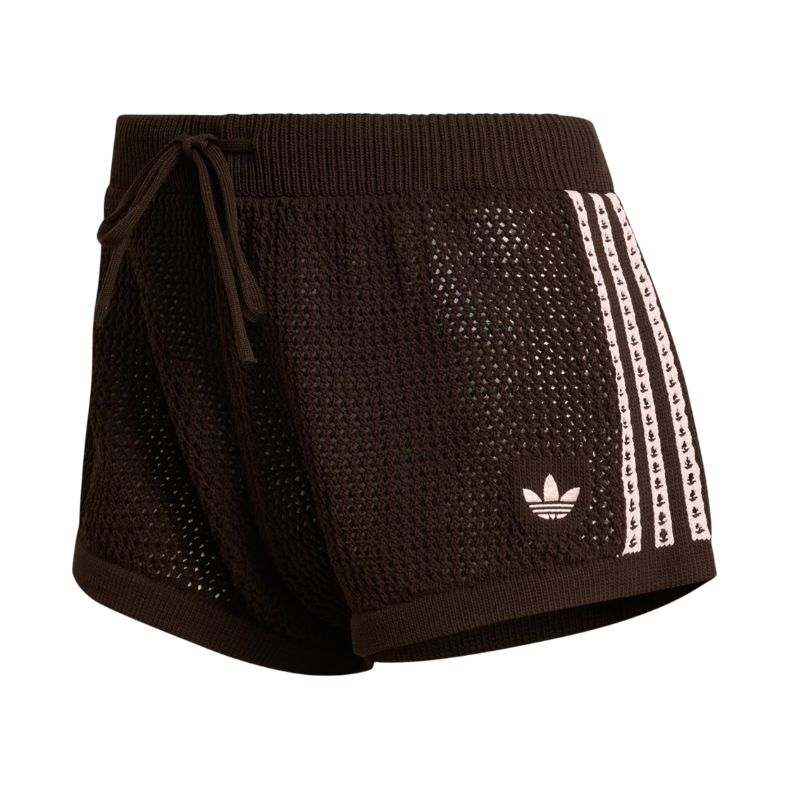 KE0197 (W) Adidas Knitted Crochet Shorts Aurora Coffee - KR Sizing