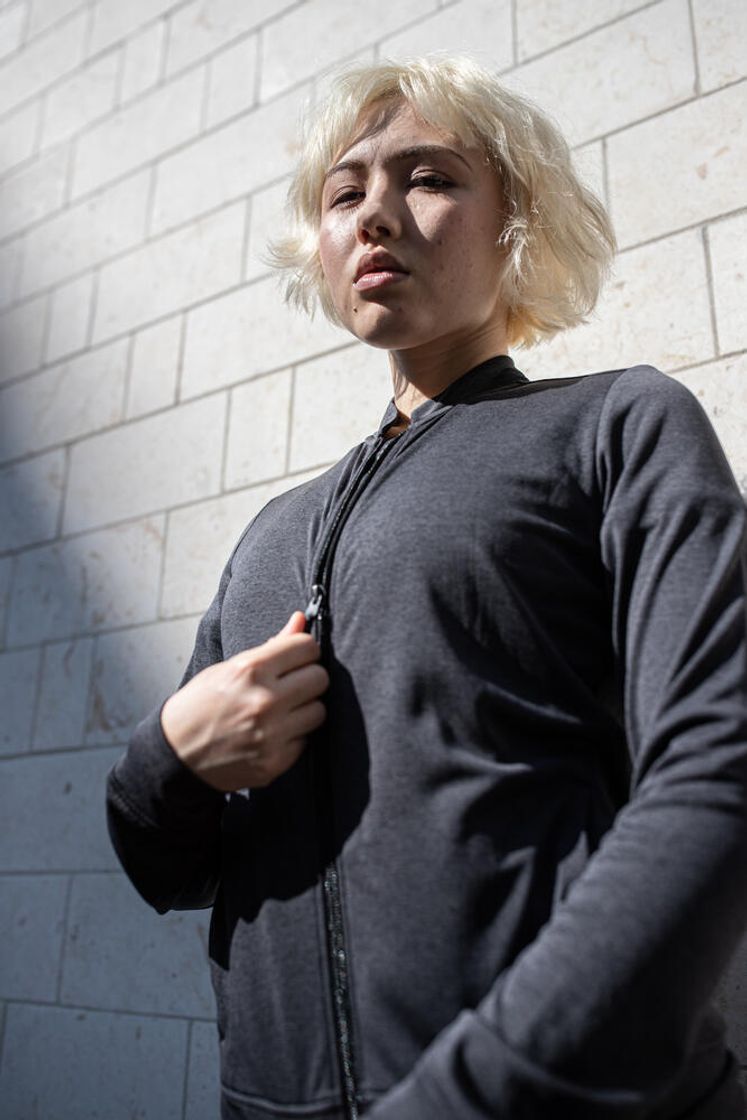 데카트론 여성 하프집 러닝 긴팔 티 런 웜 100 스모크 블랙(DECATHLON Women's Half-Zip Running Long-Sleeved T-Shirt Run Warm 100 Smoked Black) - 9
