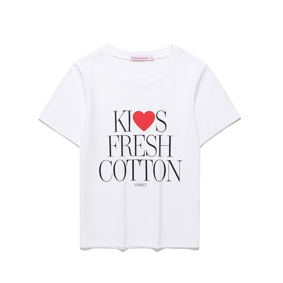 KIB6MFT512AWH Kims Fresh Cotton Market Ivy Kiss Logo Tee White