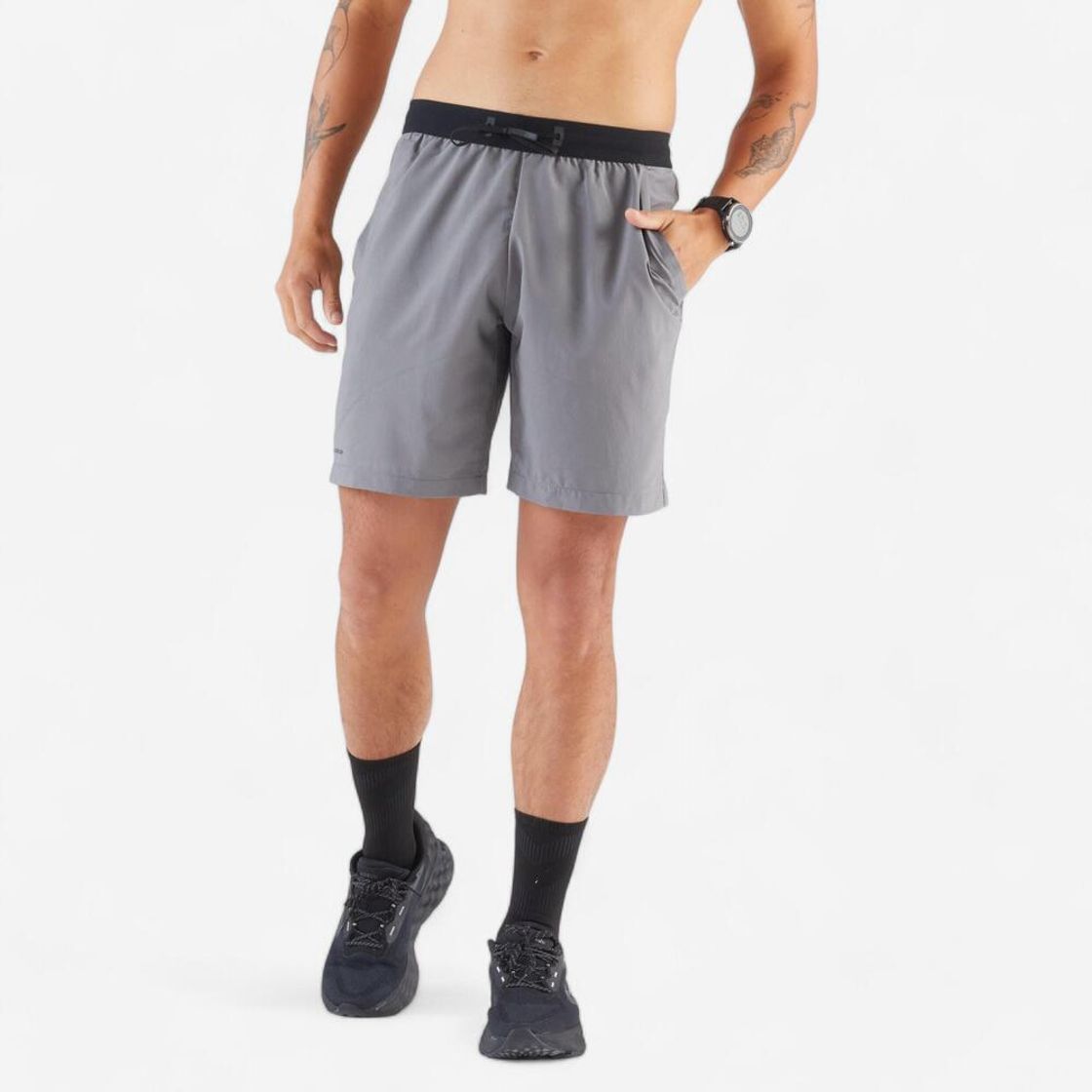 데카트론 남성 8인치 러닝 경량 쇼츠 런 드라이 플러스 500 그래니트 그레이(DECATHLON Men's 8" Running Lightweight Shorts Run Dry Plus 500 Granite Grey) - 10