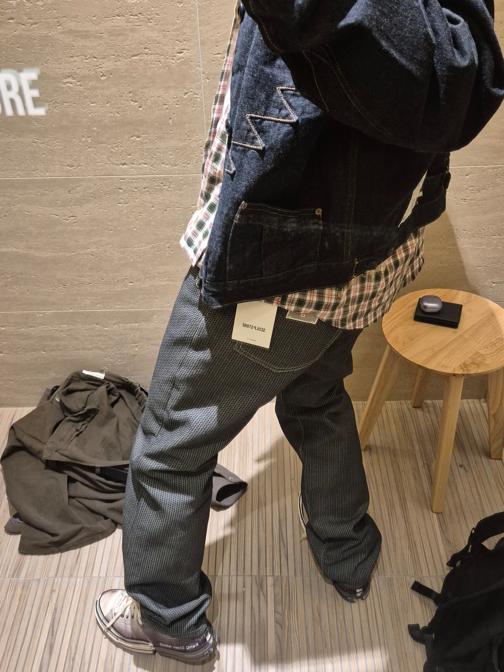 Kapital 12 oz. Denim Santo Domingo Thunderbird Jacket Indigo, Converse x Feng Chen Wang Chuck 70 Ox 2-in-1 Brown 착용 스타일