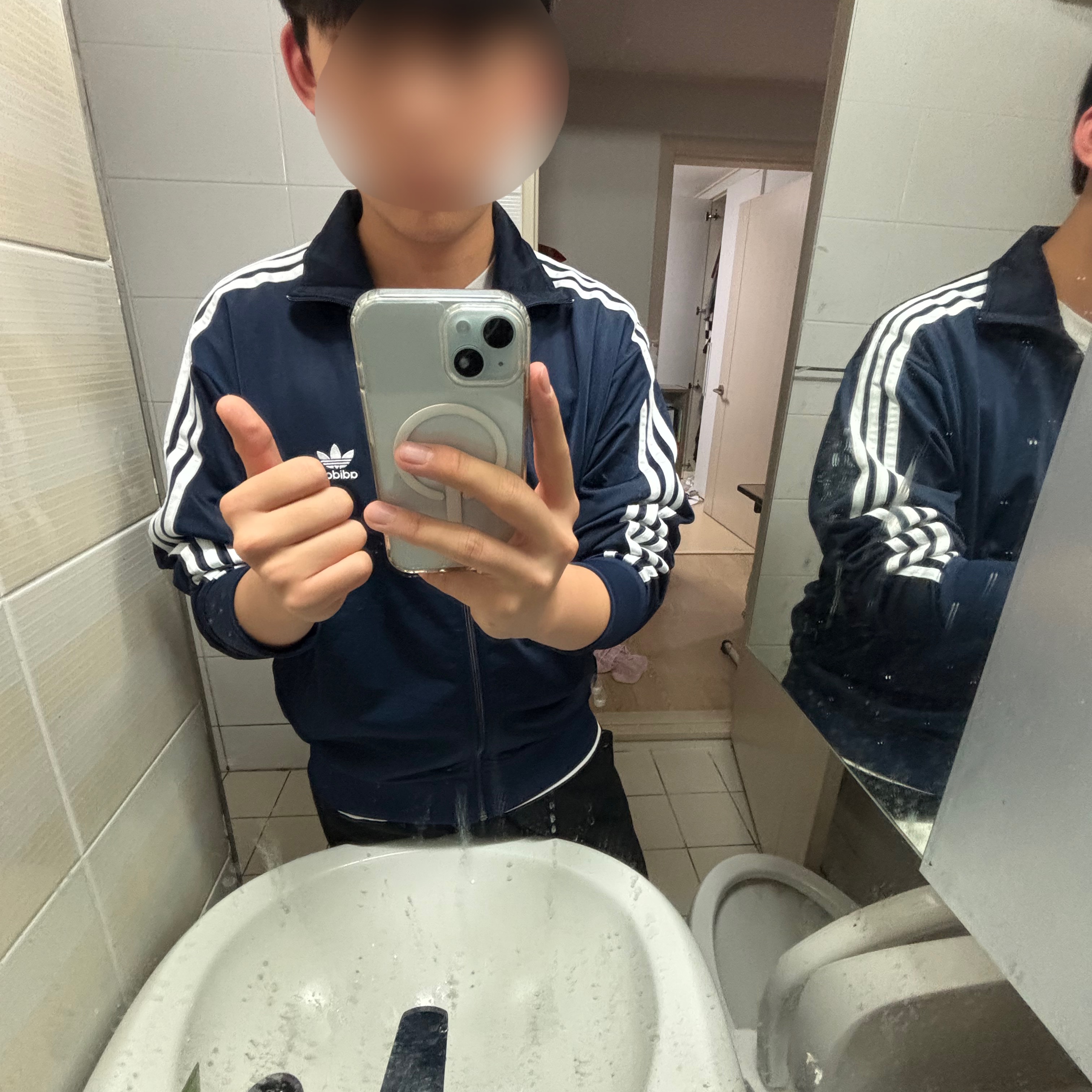 Adidas Adicolor Classic Firebird Track Top Night Indigo - KR Sizing 착용 스타일