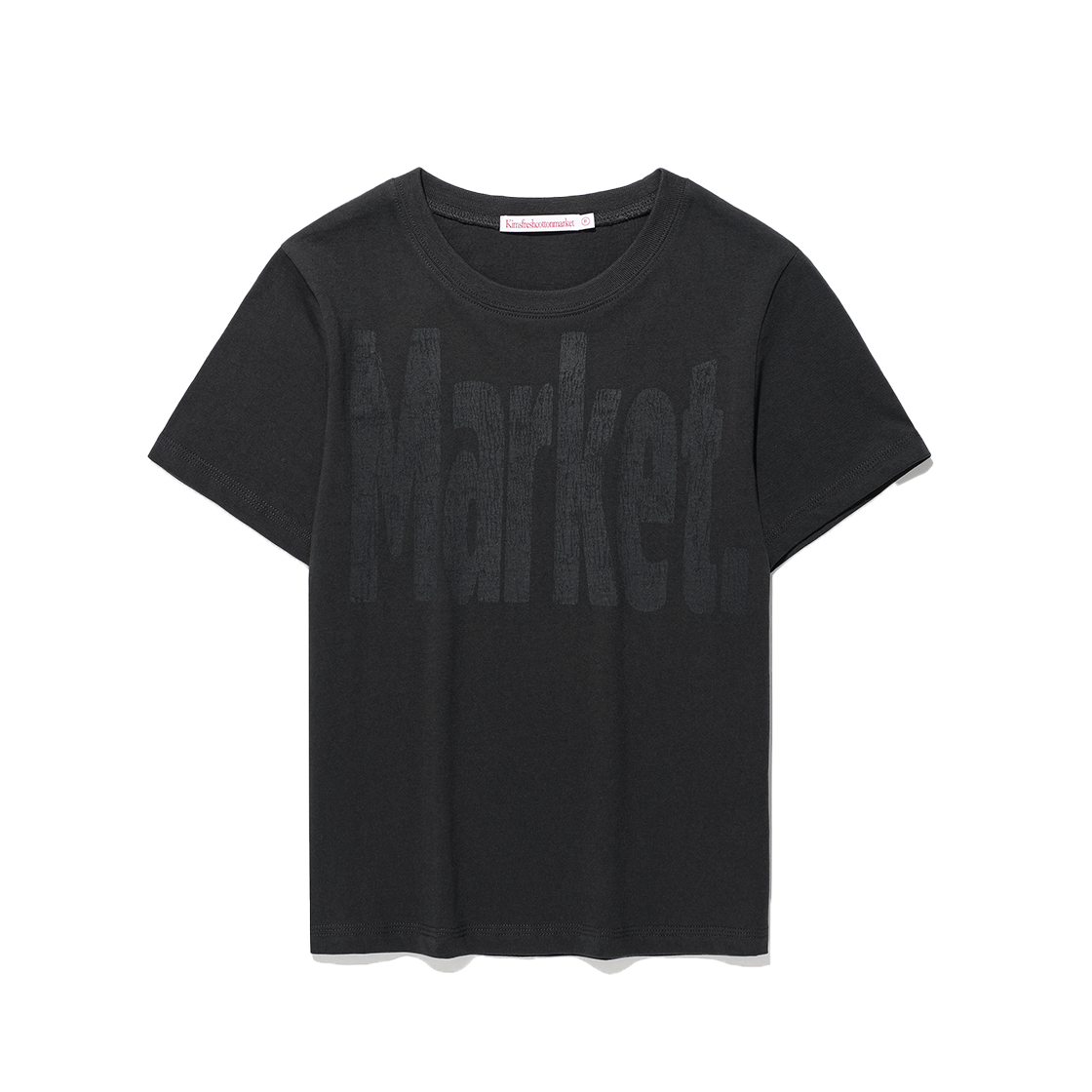 KIB6MFT513ACH Kims Fresh Cotton Market Crack Market Logo Tee Charcoal