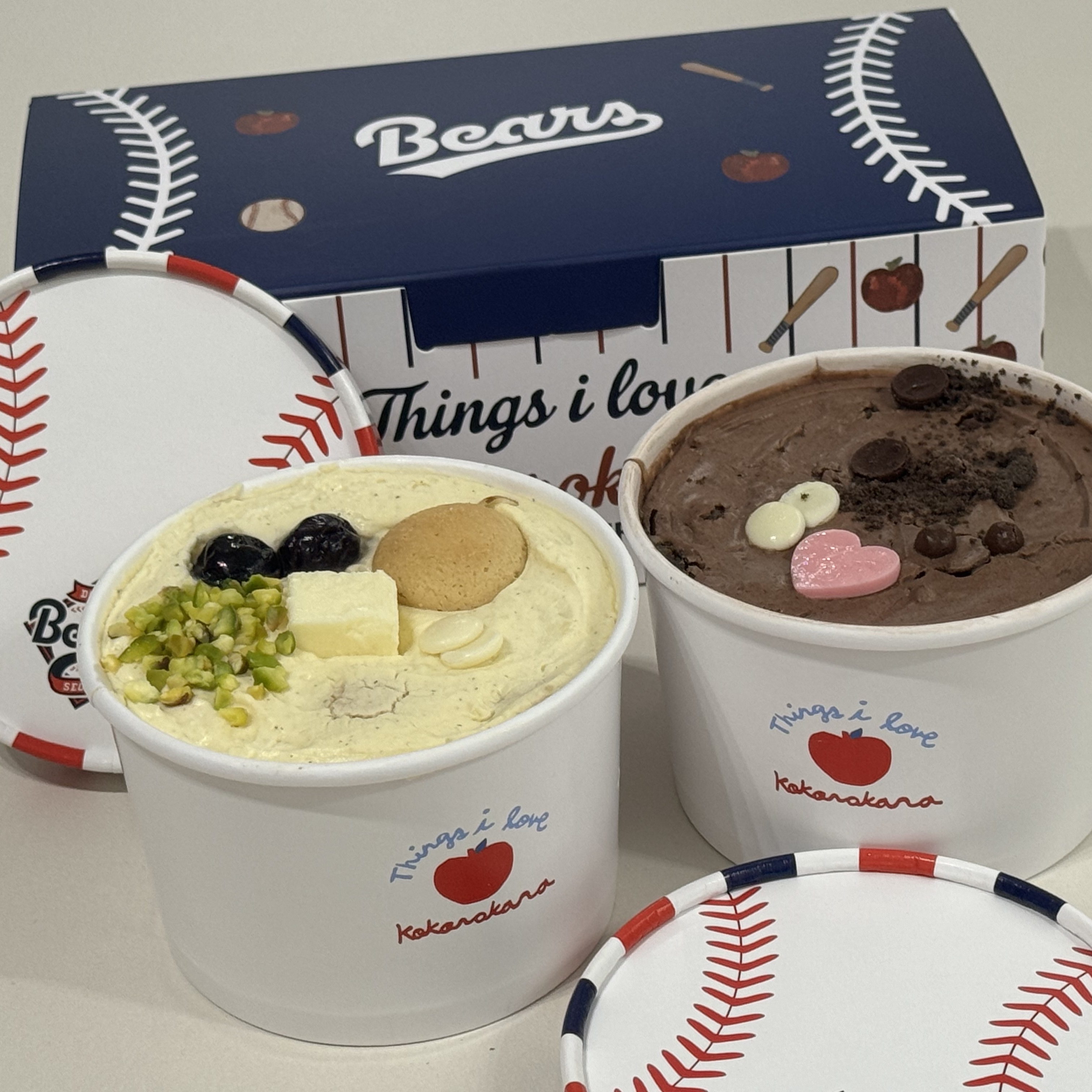 [KREAM 단독] Doosan Bears x Kokorokara Hustle Pudding 2pcs & Kokoro Bear Cooler Bag Set 착용 스타일