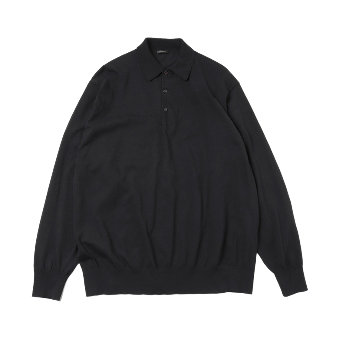 코모리 코튼 니트 폴로 블랙 - 26SS(Comoli Cotton Knit Polo Black - 26SS)