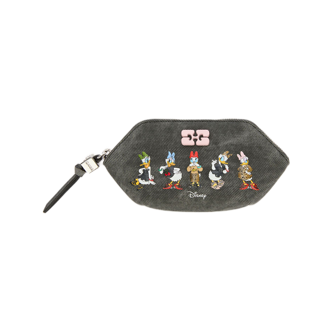 가니 데이지 덕 블리치드 보우 코인 퍼스 블랙 오이스터(Ganni Daisy Duck Bleached Bou Coin Purse Black Oyster)