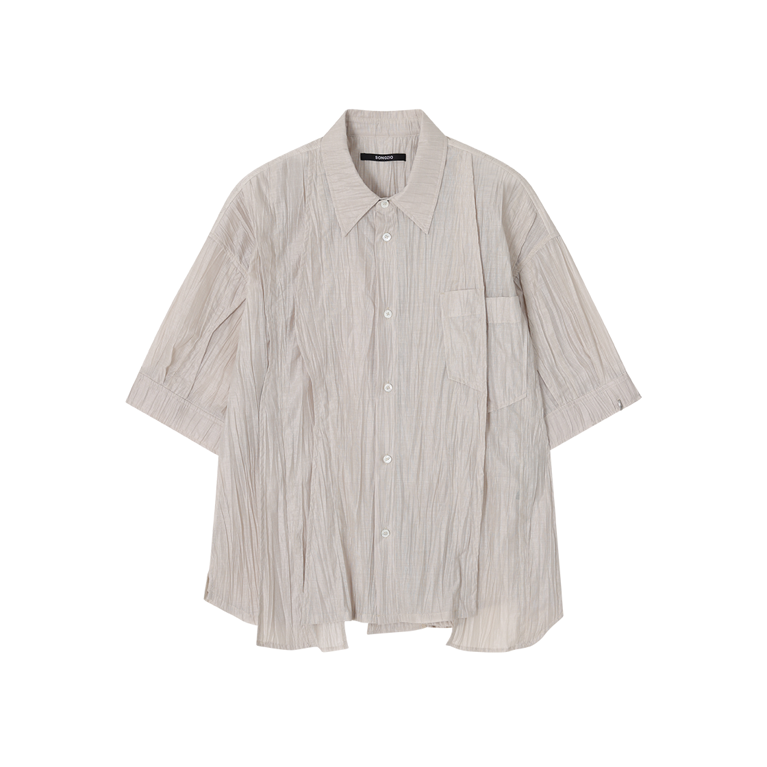 SI3SH701BE SONGZIO COLLECTION Polyptych Crease Half Shirt Beige