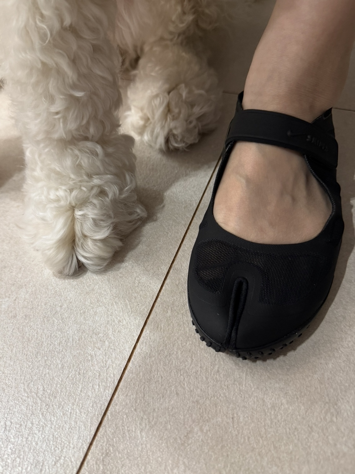 (W) NikeSKIMS Rift Mesh Shoes Light Bone Light Orewood Brown Light Bone, (W) NikeSKIMS Rift Mesh Black Dark Smoke Grey 착용 스타일 - 4