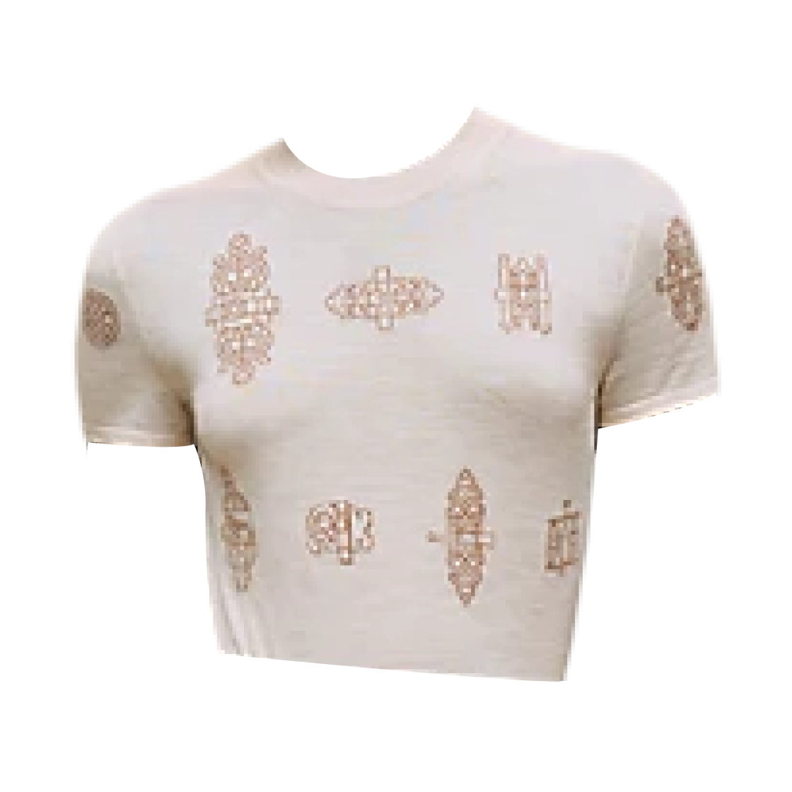(W) 에르메스 페로네리 숏슬리브 스웨터 & 베주 나뛰렐((W) Hermes Ferronnerie Short Sleeve Sweater & Bege Naturel) - 1