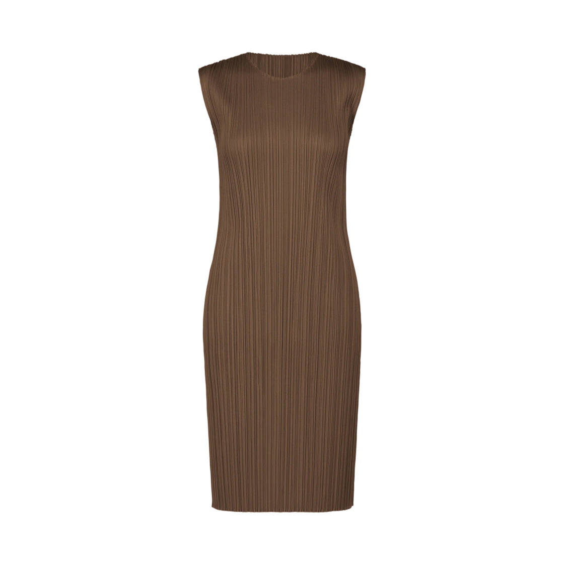 PP15-JH409-44 (W) Pleats Please Issey Miyake New Colorful Basics 4 Dress Brown