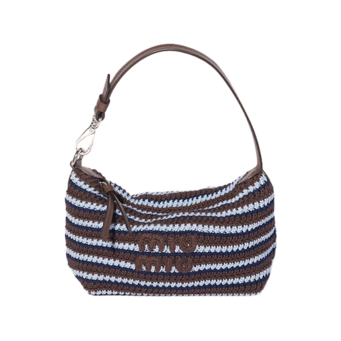 5NE841-2IH7-F04H6 Miu Miu Crochet Pouch Cocoa Brown Celeste