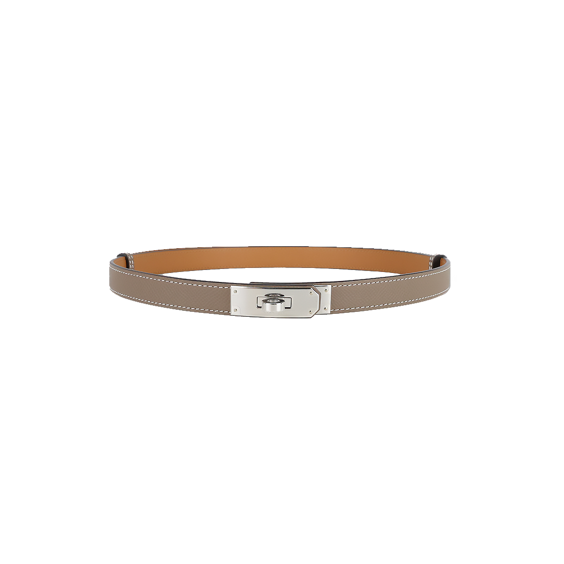 IT3N5NCS49JD Hermes Kelly 18 Epsom Etoupe Silver Belt H069853CK18