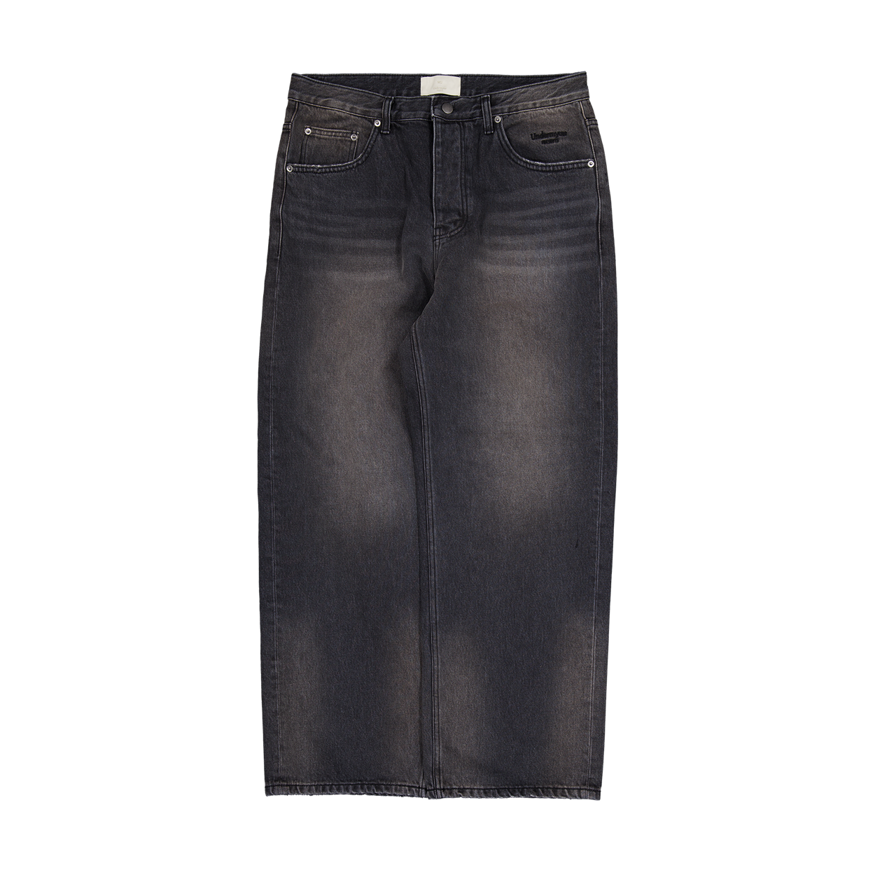 언더마이카 무.174 클래식 로고 브러쉬 워시드 배기 진 워시드 블랙(Undermycar Mu.174 Classic Logo Brush Washed Baggy Jeans Washed Black) - 3