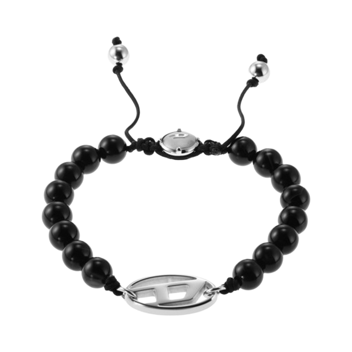 DX1434040 [20% 쿠폰] Diesel Dx1434040 Oval D Logo Beaded Bracelet Black