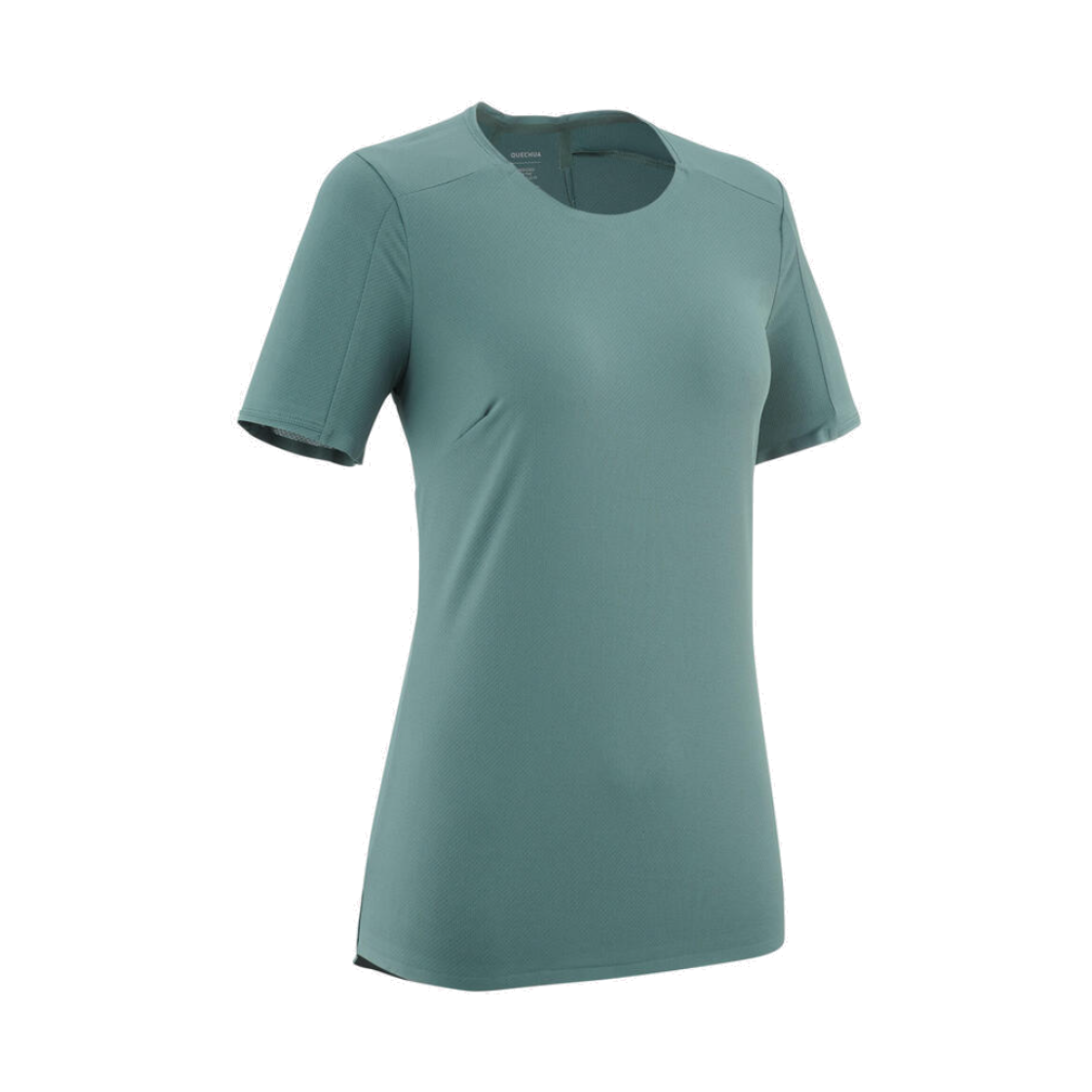 8974285 DECATHLON Women's Lightweight Hiking Short-Sleeved T-Shirt MH500 Ash Green