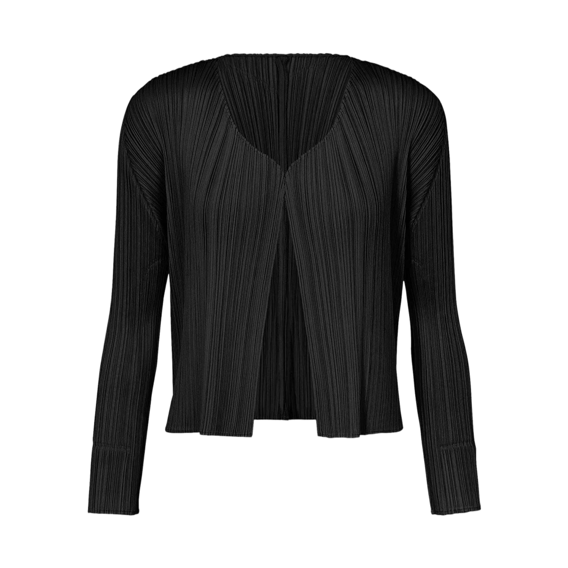 (W) 플리츠 플리즈 이세이 미야케 베이직 가디건 블랙((W) Pleats Please Issey Miyake Basics Cardigan Black) - 1