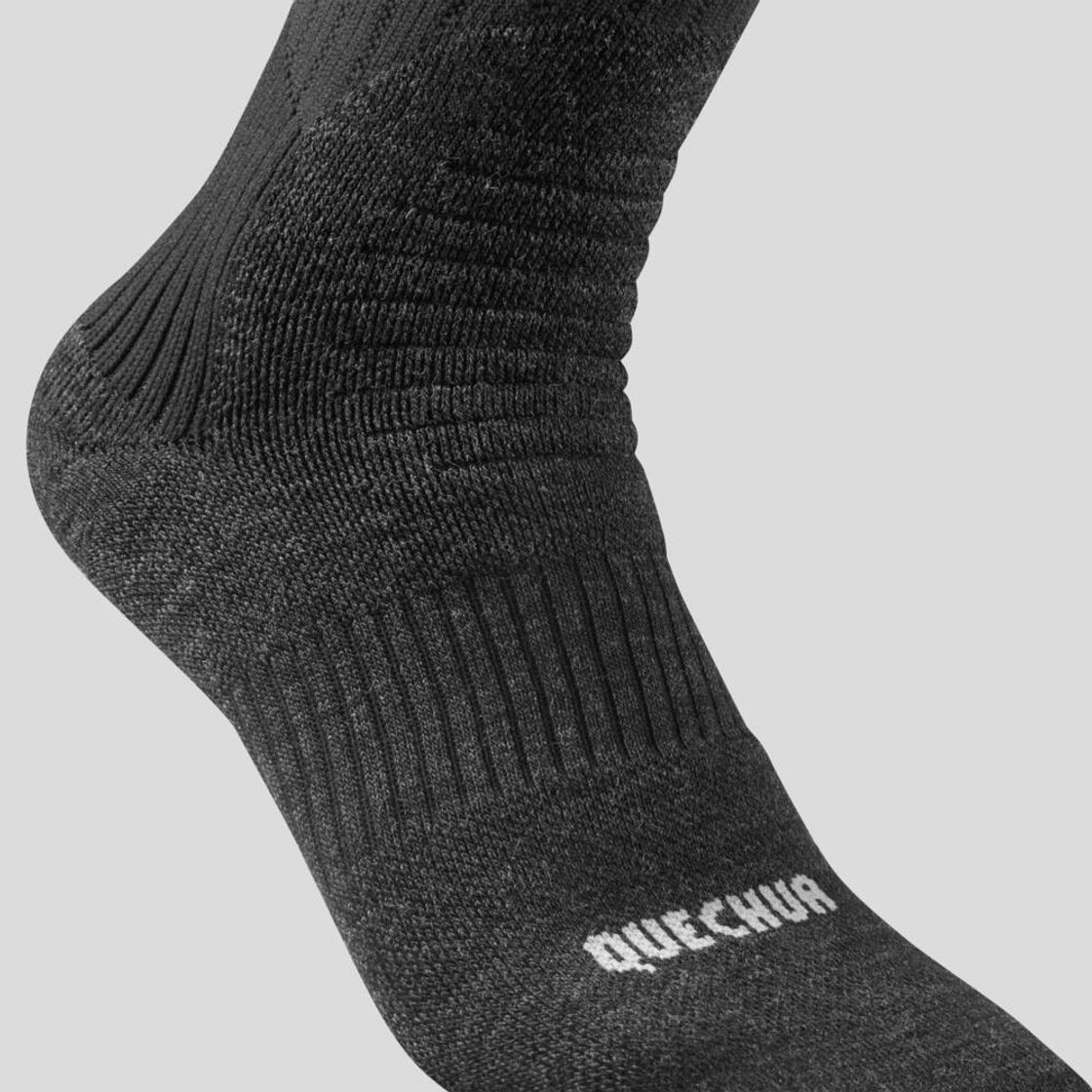 데카트론 성인 등산 도톰한 장목 양말 2켤레 SH100 엑스웜 스모크 블랙(DECATHLON Adult Hiking Thick High Socks 2 Pairs SH100 X-Warm Smoked Black) - 5
