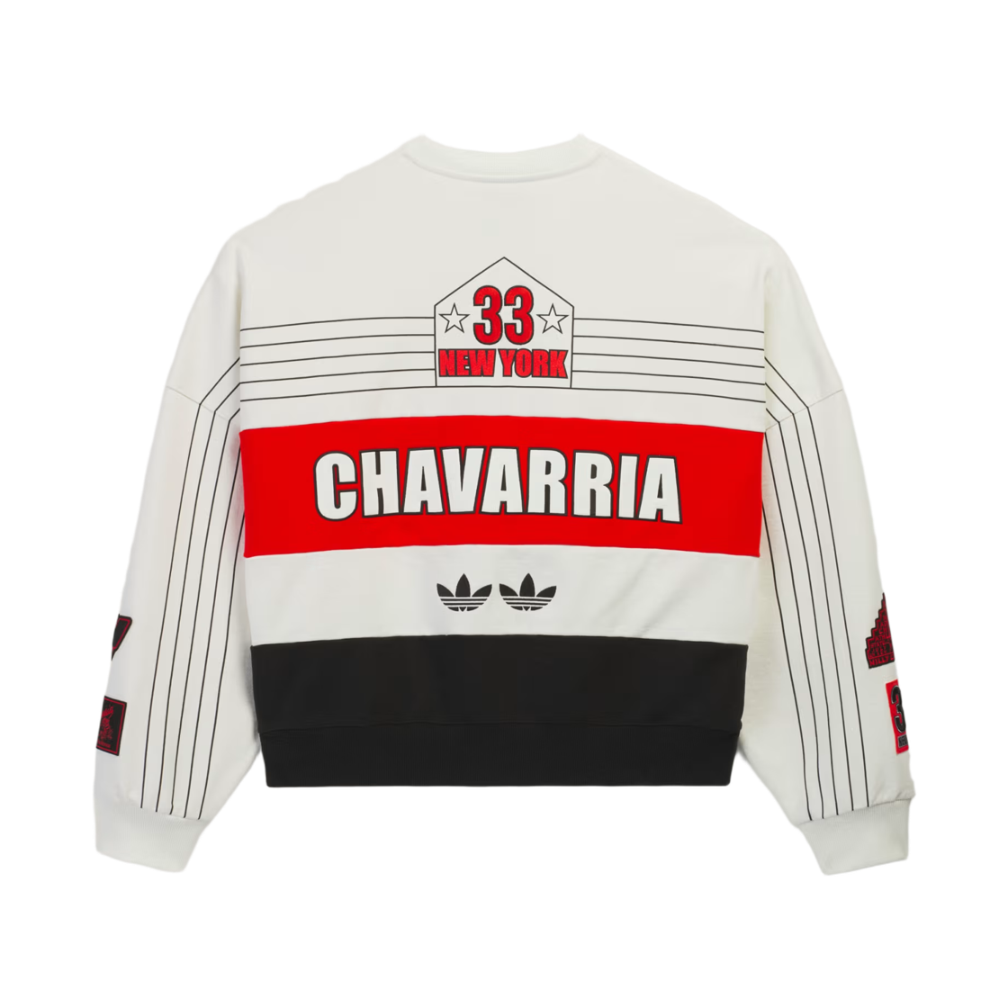 아디다스 x 윌리 차바리아 NY 크루넥 스웨트셔츠 오프 화이트 - US 사이즈(Adidas x Willy Chavarria NY Crewneck Sweatshirt Off White - US Sizing) - 2