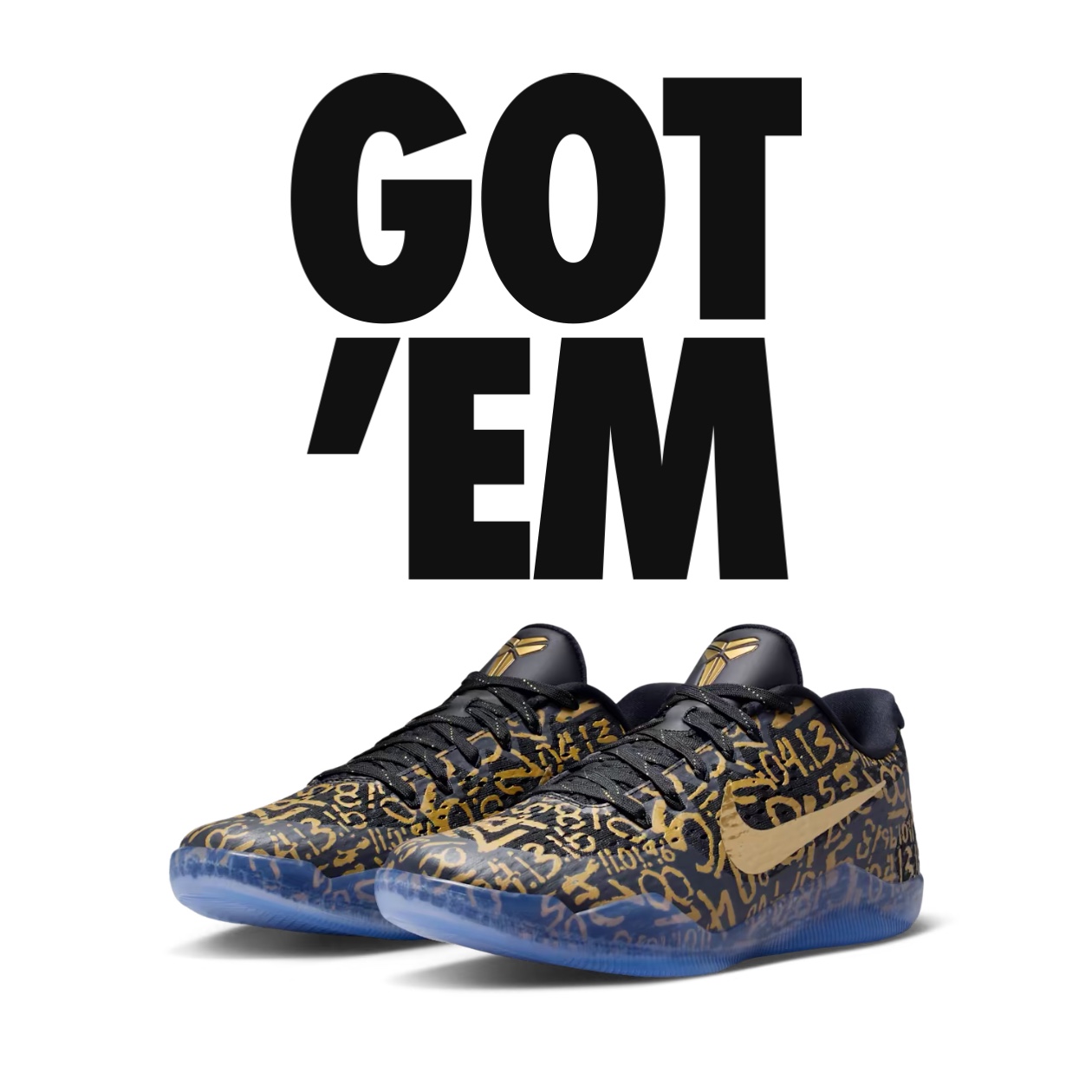 Nike Kobe 11 Protro Black and Metallic Gold 착용 스타일