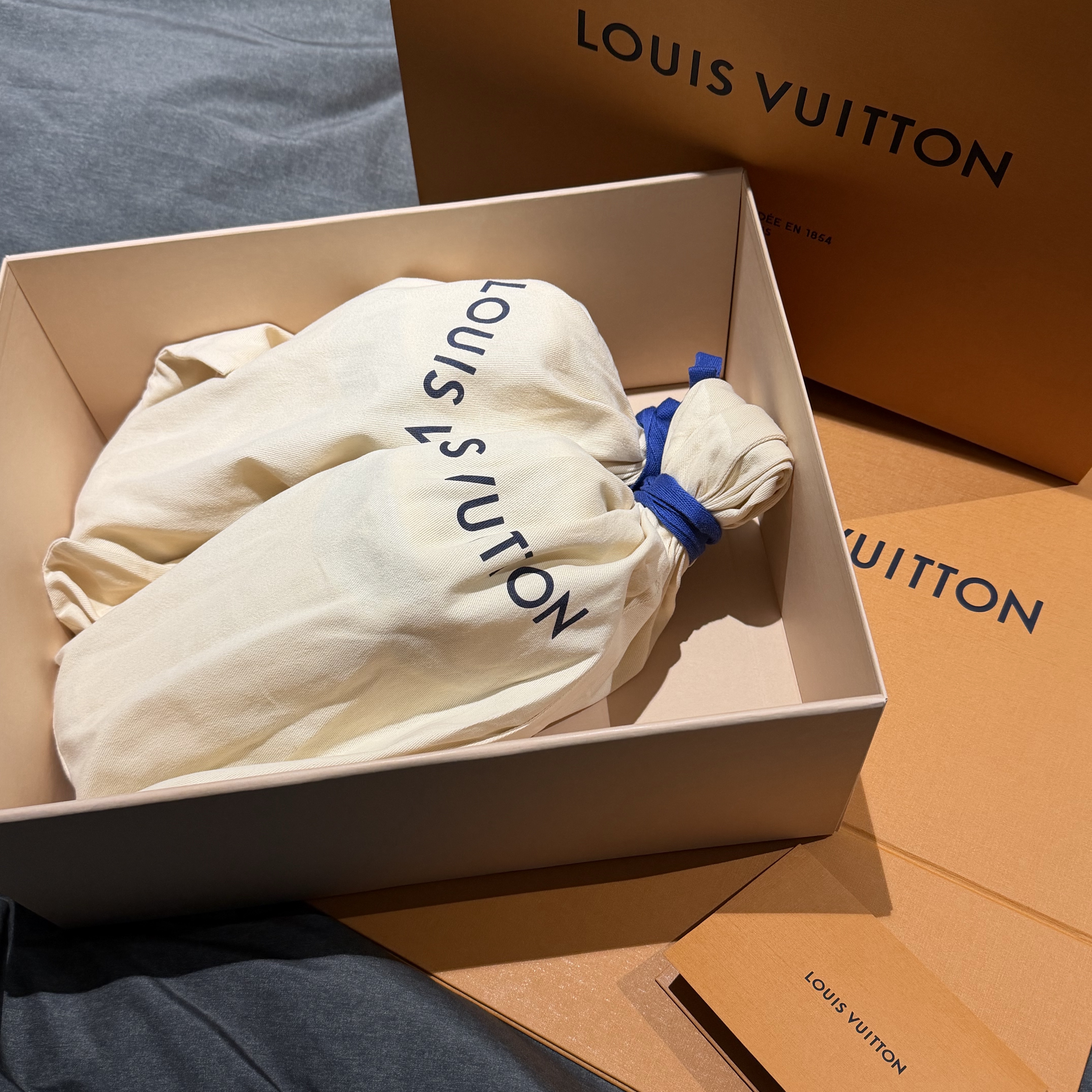 Louis Vuitton LV Trainer Sneakers Monogram Denim Blue 착용 스타일 - 3