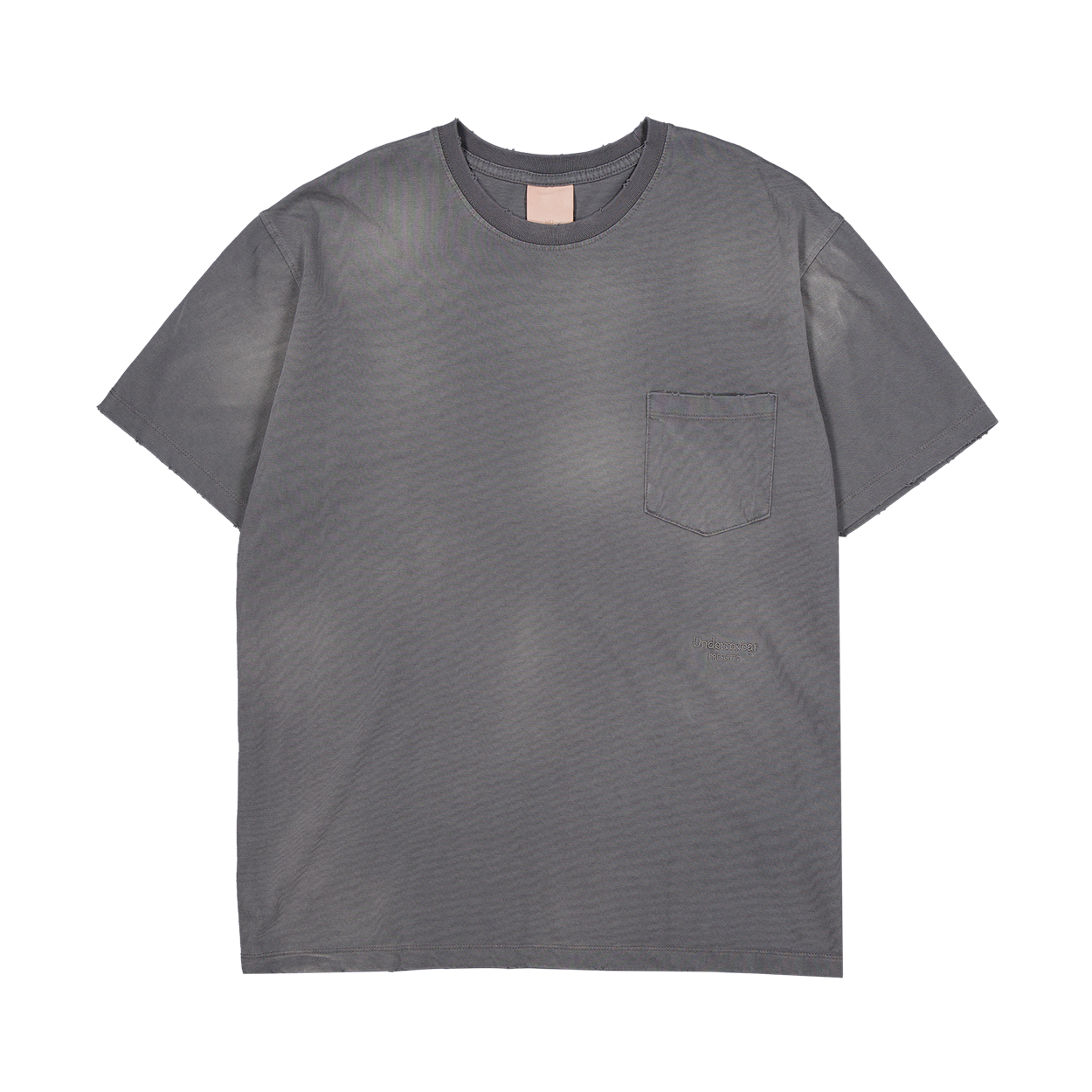 언더마이카 무.166 클래식 로고 워시드 포켓 티셔츠 그레이