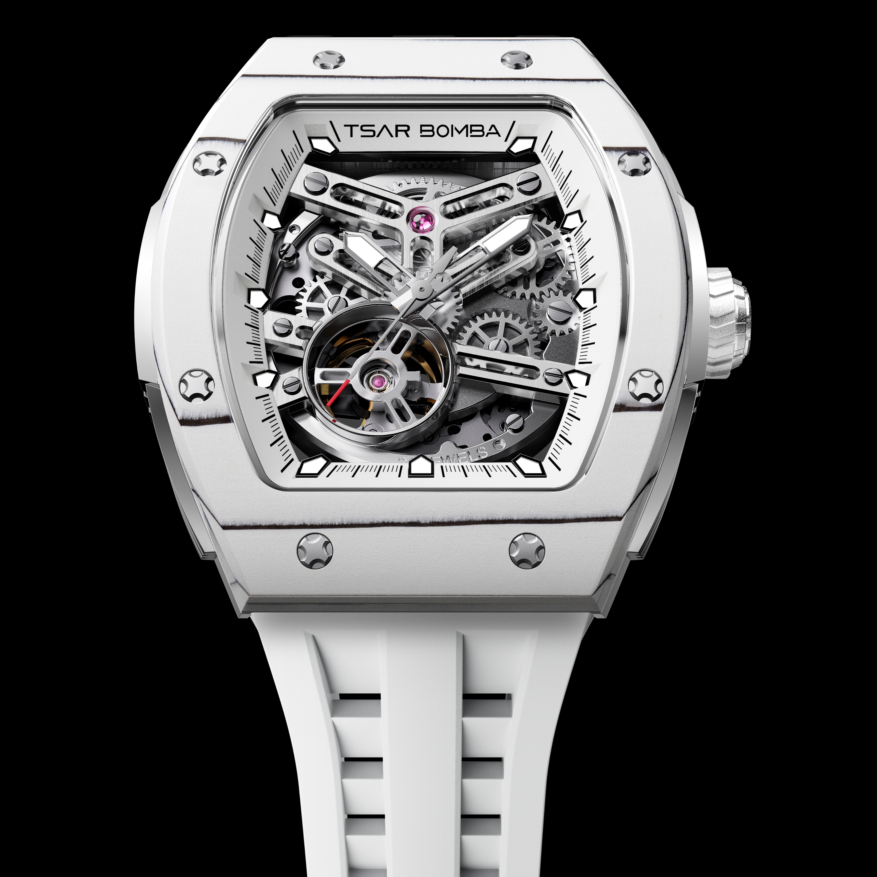 Tsar Bomba Elemental-Carbon Fiber Automatic  TB8228CF-04 Ellegant White 착용 스타일 - 3