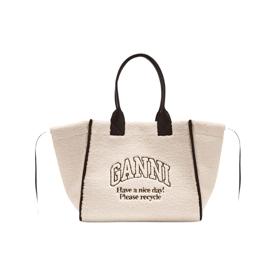 B2110033-135 Ganni Shearling XXL Tote Egret