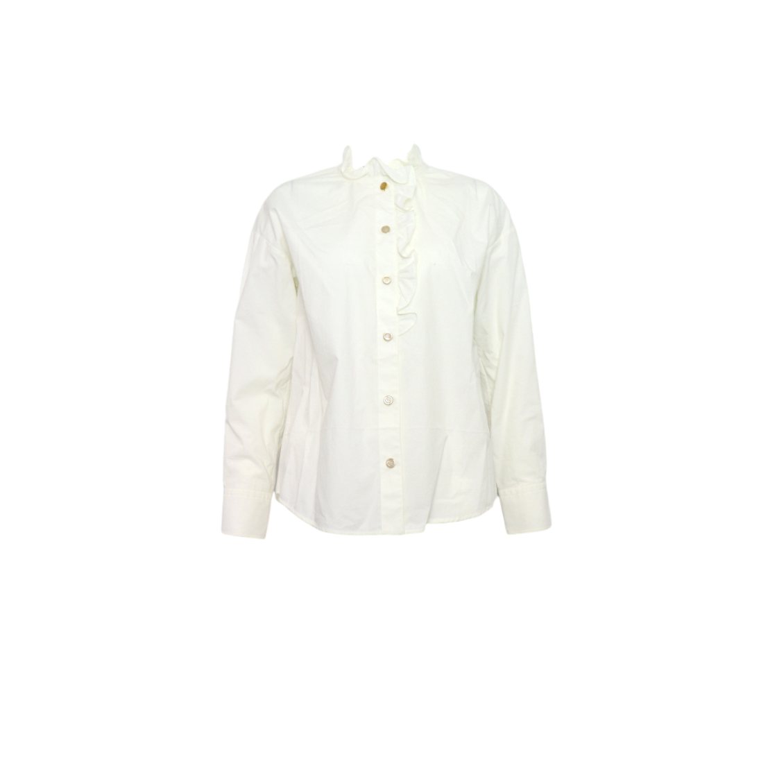 구찌 690723 인터로킹G로고 버튼 화이트 코튼 포플린 여성 블라우스 셔츠aa62595(Gucci Interlocking G Logo Button White Cotton Poplin Blouse) - 1
