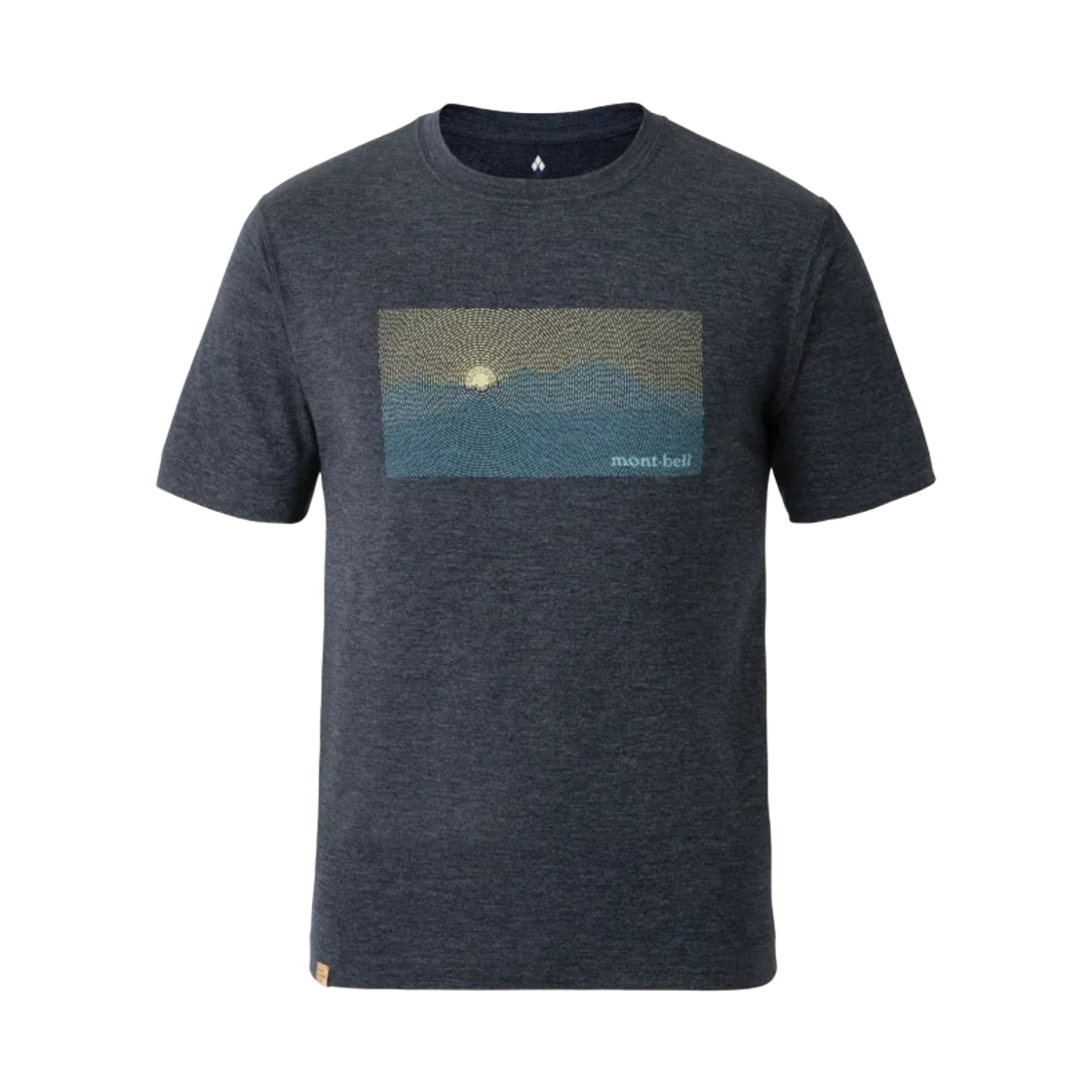 1114613 Montbell Merino Wool Plus Light Mountain Sunrise T-Shirt Navy
