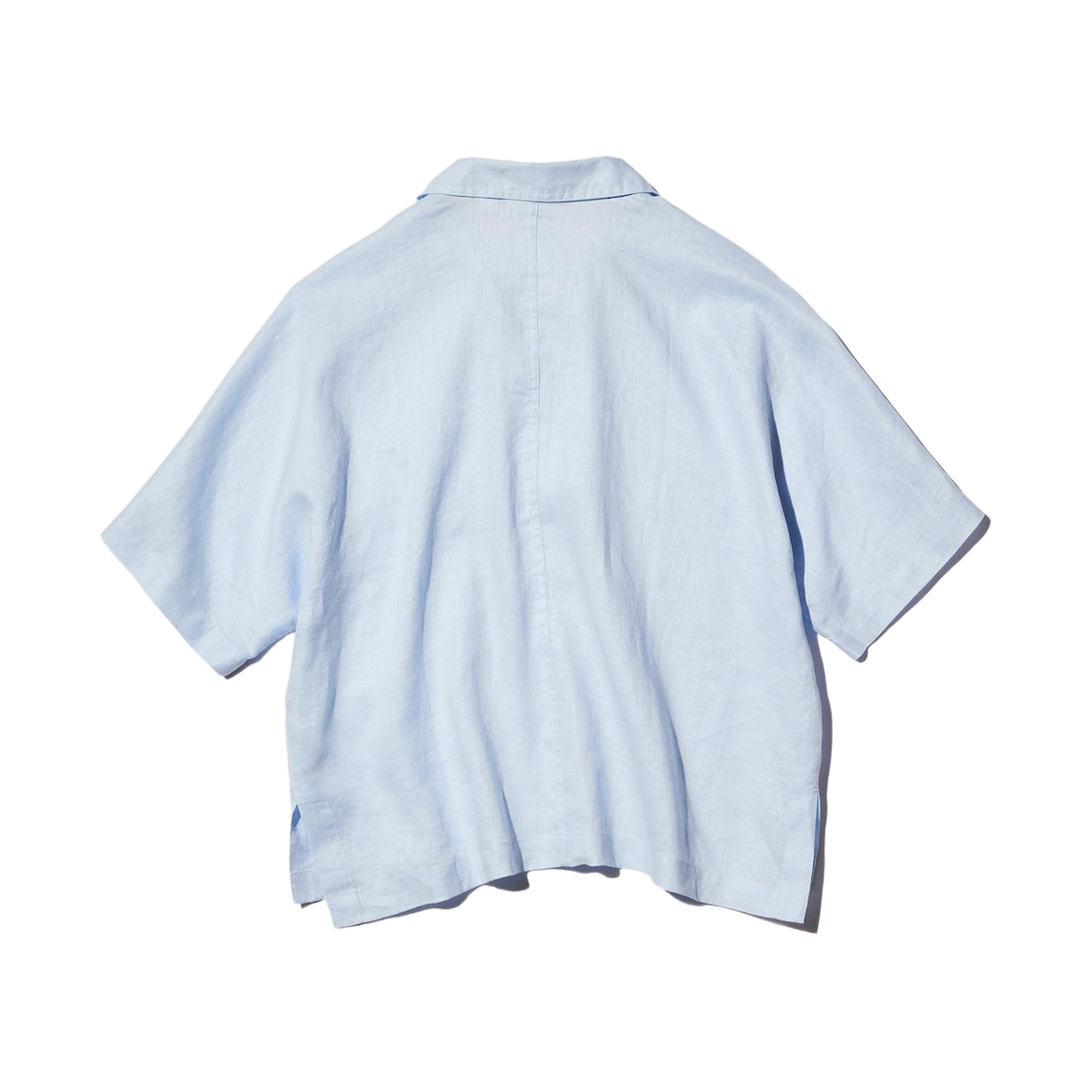 (W) 유니클로 프리미엄 리넨 스키퍼 박시 셔츠 라이트 블루 - JP((W) Uniqlo Premium Linen Skipper Boxy Shirt Light Blue - JP) - 2