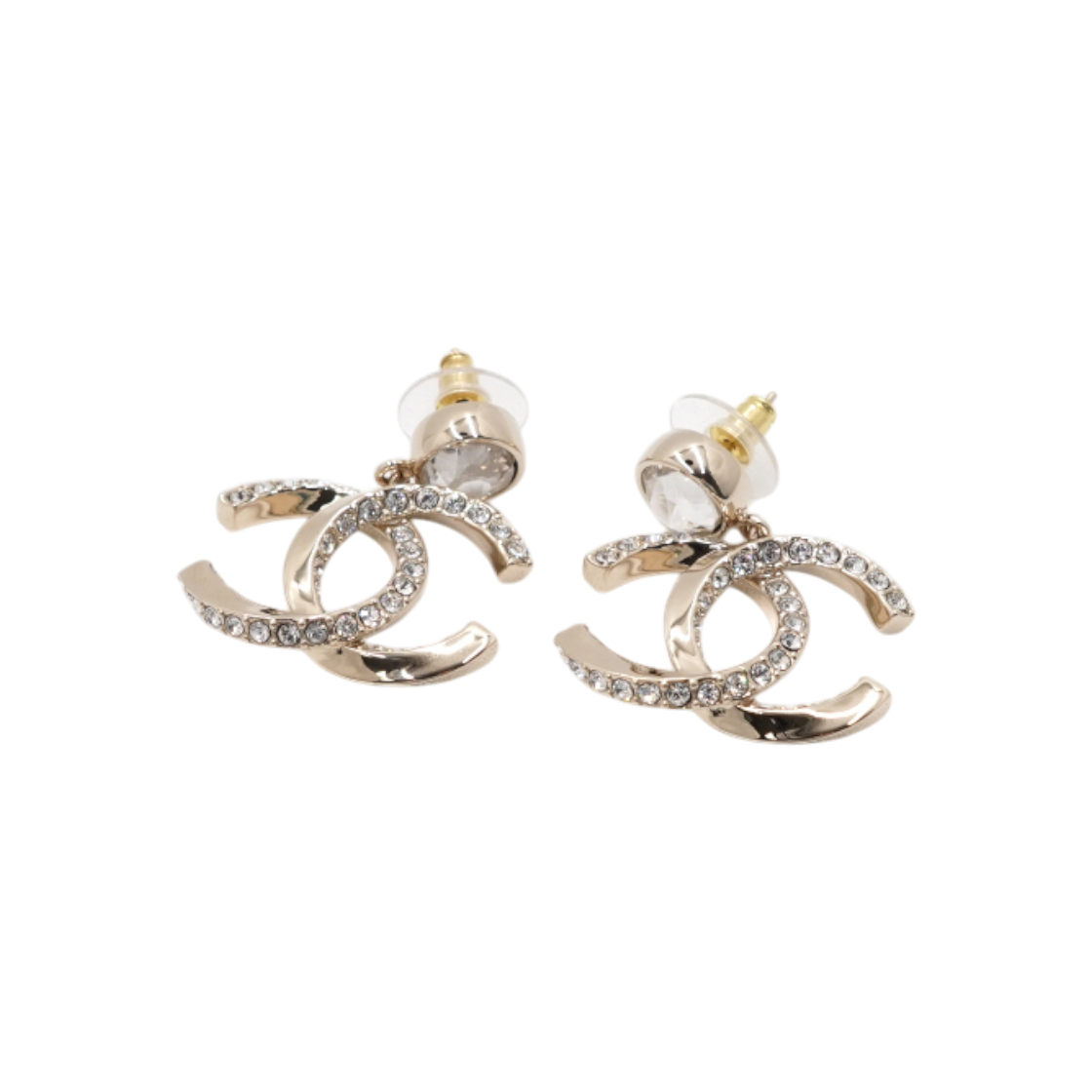 ITKLRDGJTKWJ Chanel 23 Season Gold CC Crystal Drop Earrings