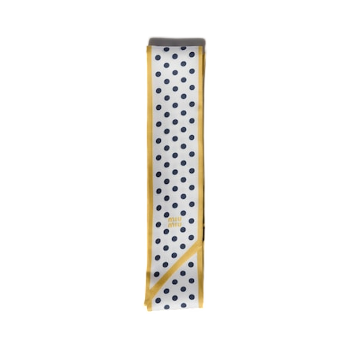5FF008-2G8P-F057G Miu Miu Printed Twill Scarf Bianco Navy