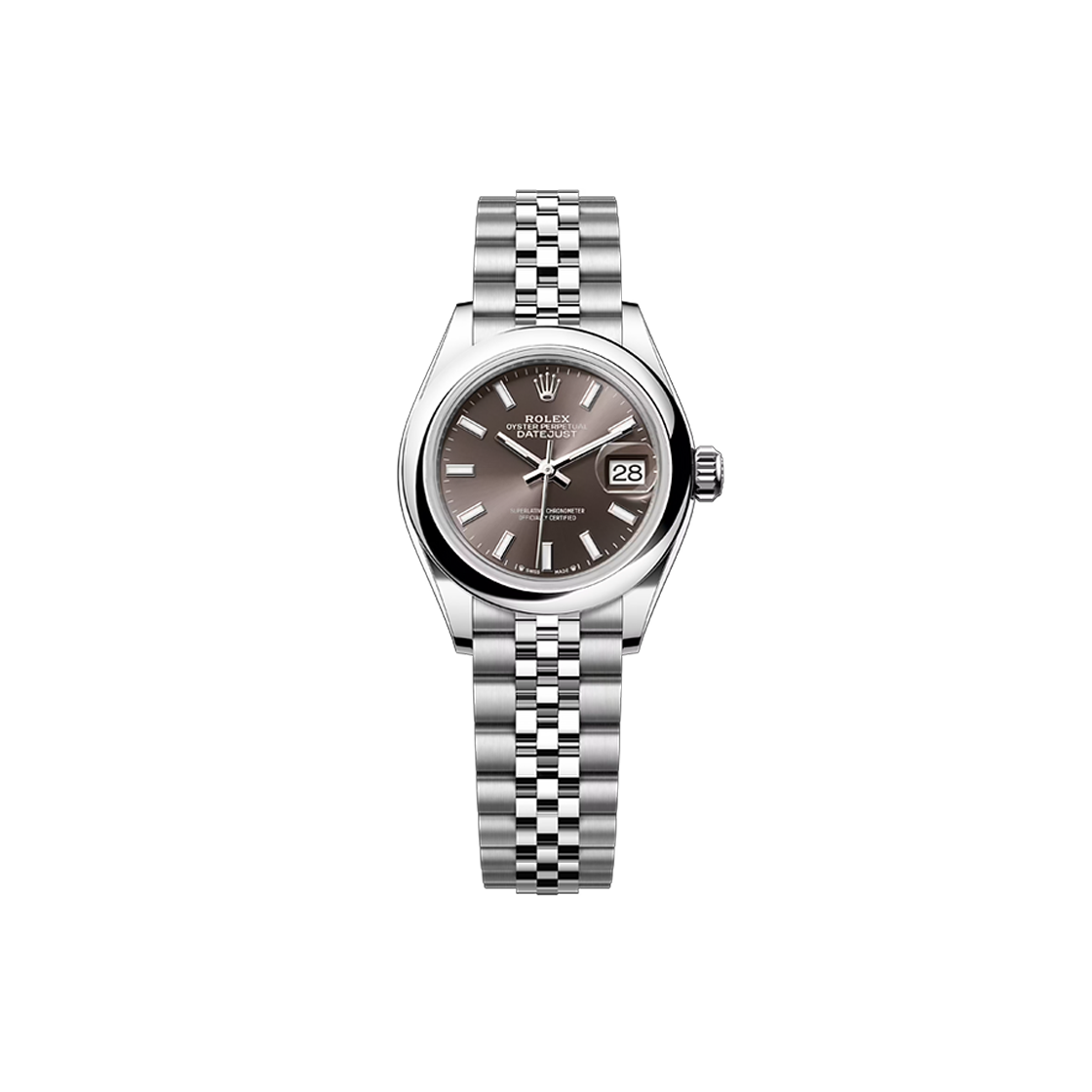 ITCDTP32JFQA Rolex Datejust 279160 Dark Gray Dome Bezel Jubilee Bracelet No. 7645