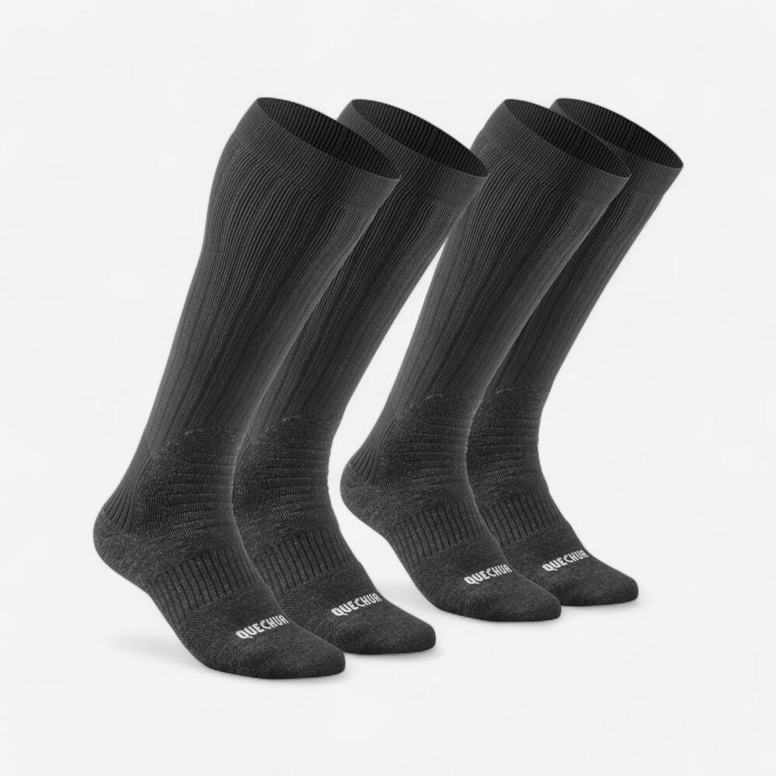 데카트론 성인 등산 도톰한 장목 양말 2켤레 SH100 엑스웜 스모크 블랙(DECATHLON Adult Hiking Thick High Socks 2 Pairs SH100 X-Warm Smoked Black) - 6