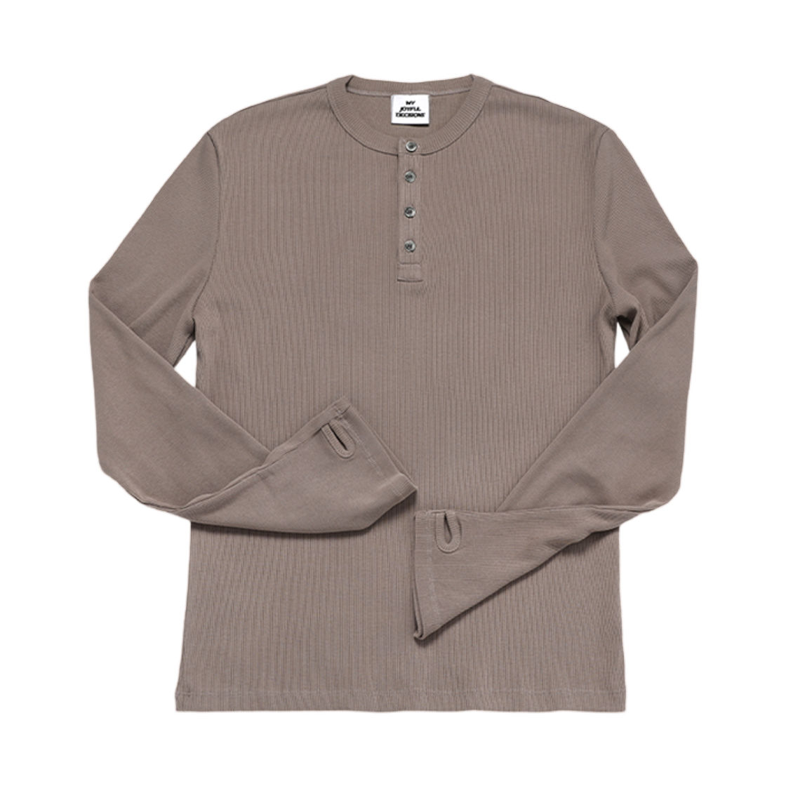 엠제이디 슬림핏 핑거홀 헨리넥 롱슬리브 타우페(MJD Slim-Fit Fingerhole Henry Neck Long Sleeve Taupe) - 1