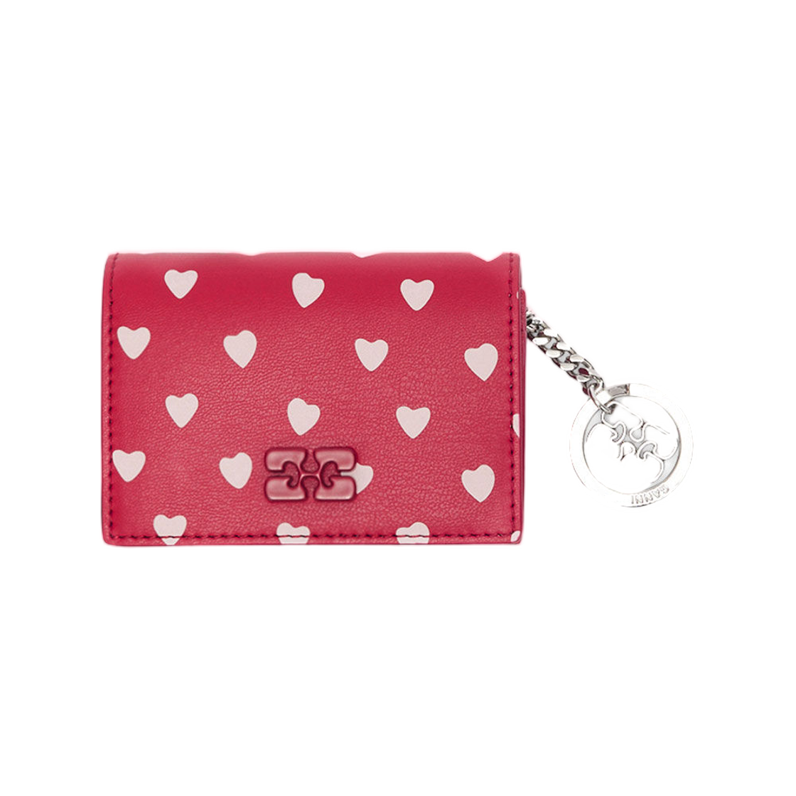 가니 보우 카드 홀더 플랩 닷 바베이도스 체리(Ganni Bou Card Holder Flap Dots Barbados Cherry) - 1