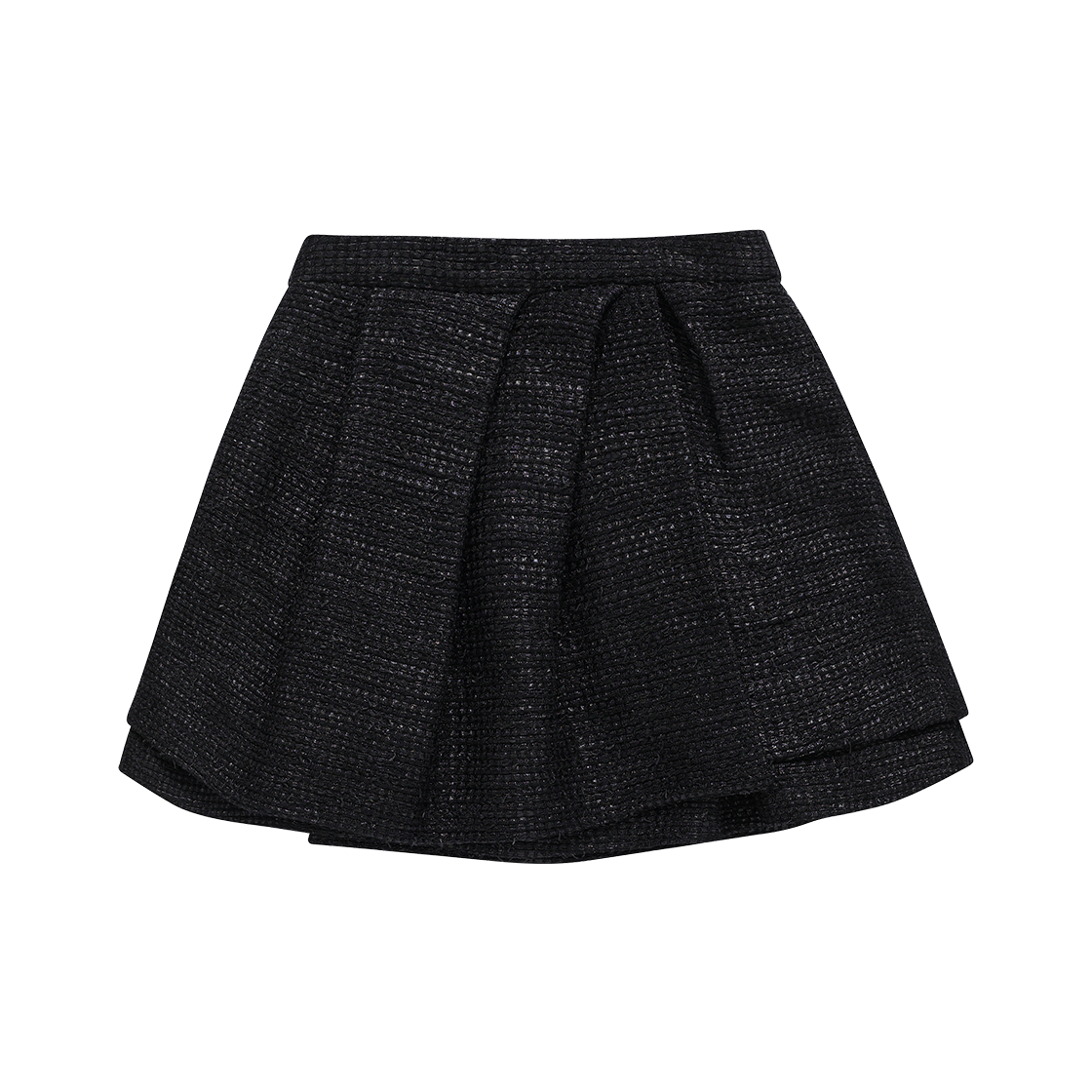 (W) 송지오 컬렉션 메탈 트위드 드레이프 스커트 블랙((W) SONGZIO COLLECTION Metal Tweed Drape Skirt Black) - 2