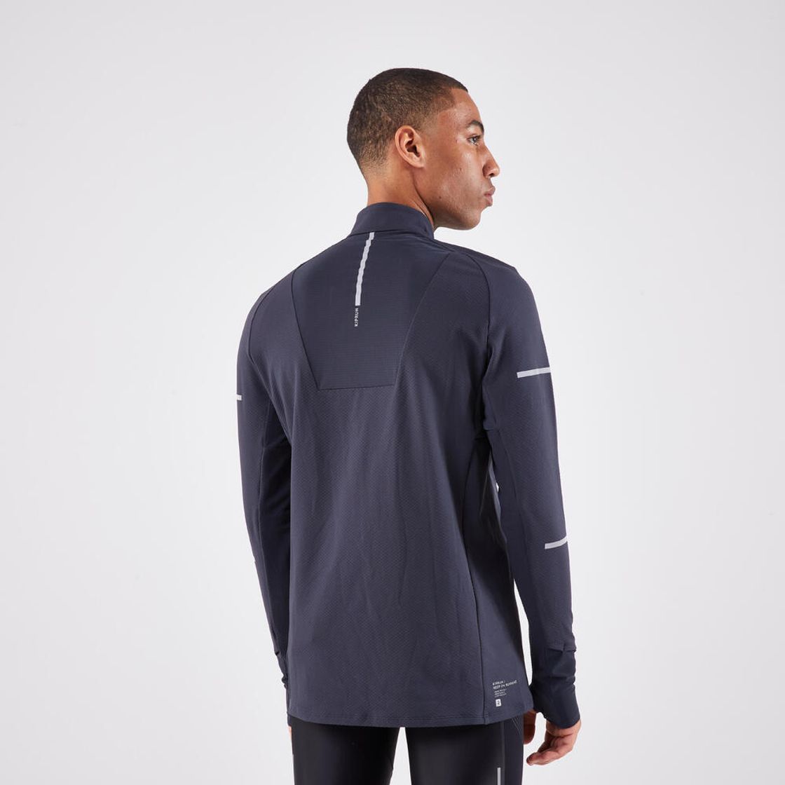 데카트론 남성 하프집 러닝 긴팔 티 런 웜 900 그라파이트 그레이(DECATHLON Men's Half-Zip Running Long-Sleeved T-Shirt Run Warm 900 Graphite Grey) - 2