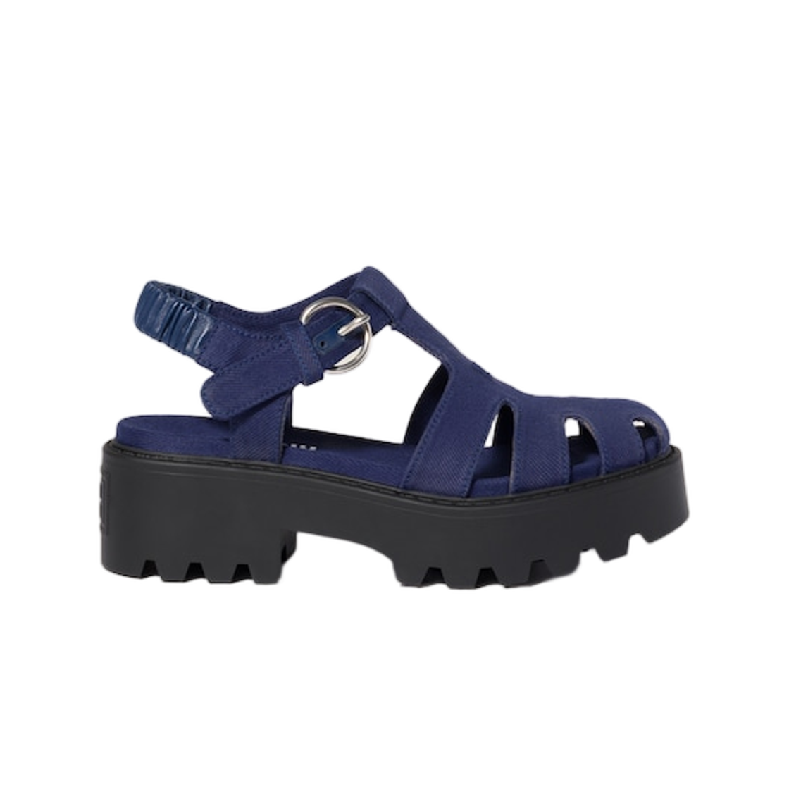 (W) 미우 미우 개버딘 샌들 잉크 블루((W) Miu Miu Gabardine Sandals Ink Blue)
